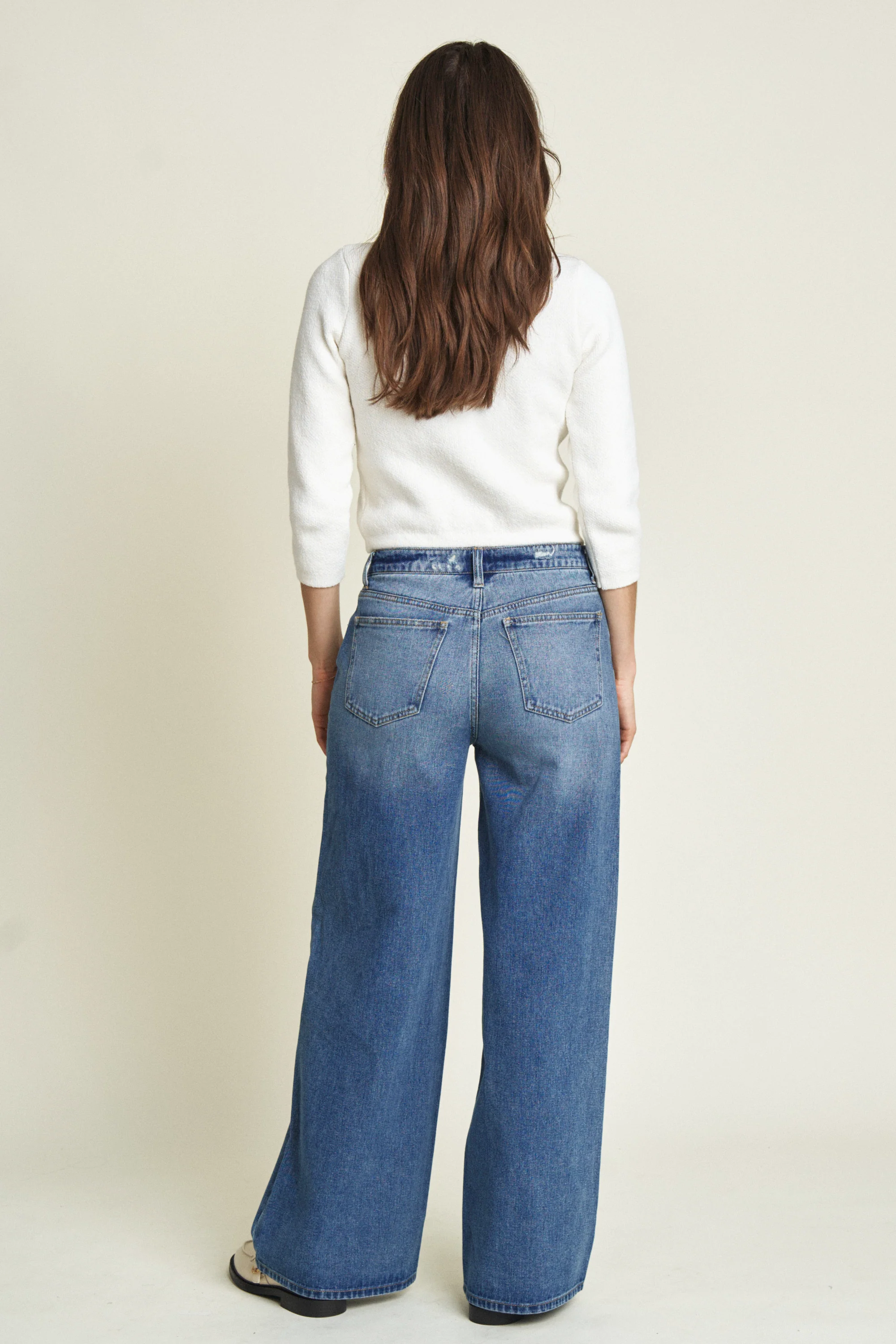 Madison Wide Leg - Bright Blue Worn - Image 3