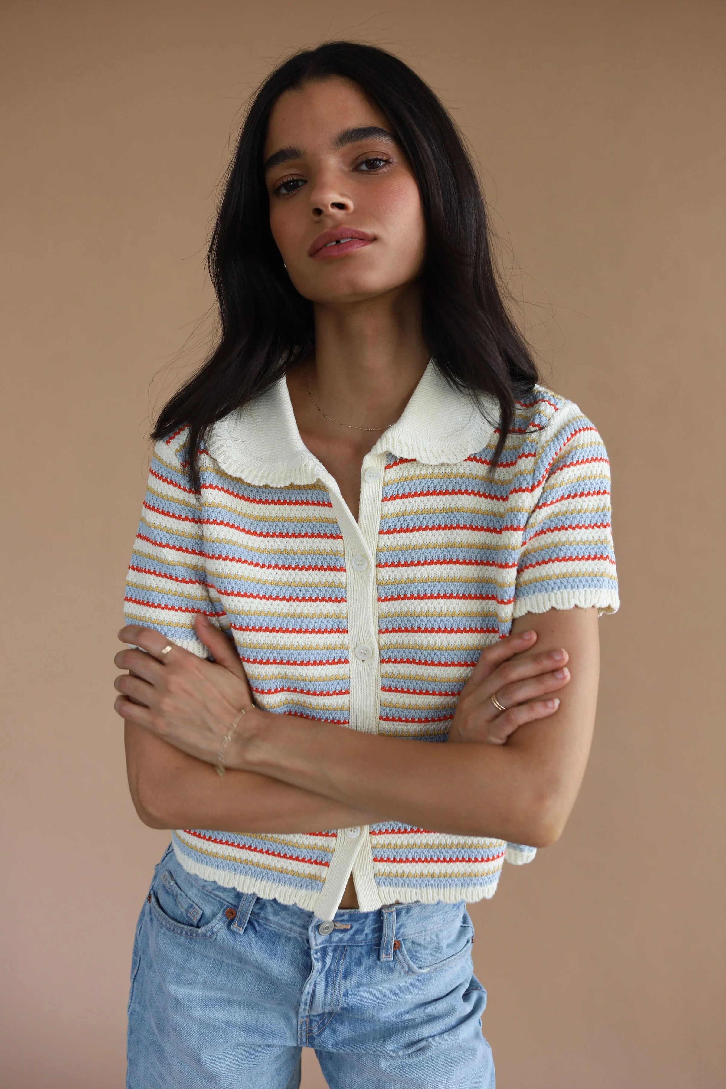 Mai Crochet Polo - Creme - Image 5