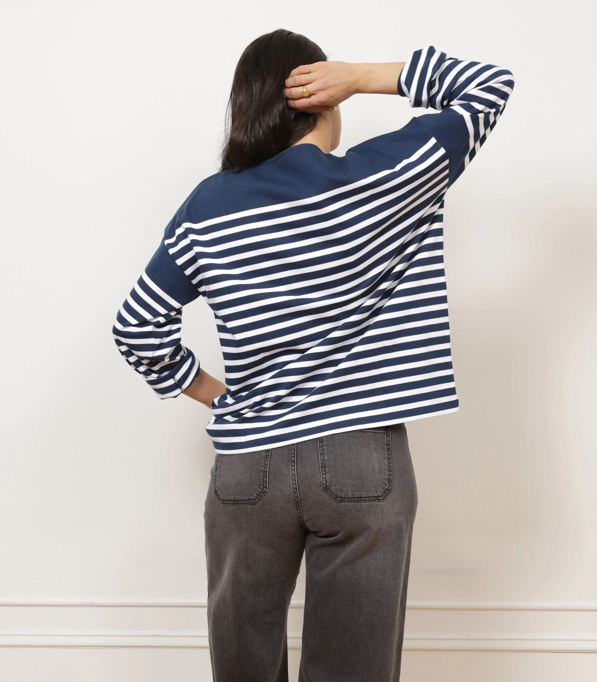 Marianne Stripe Breton Tee - Midnight - Image 2
