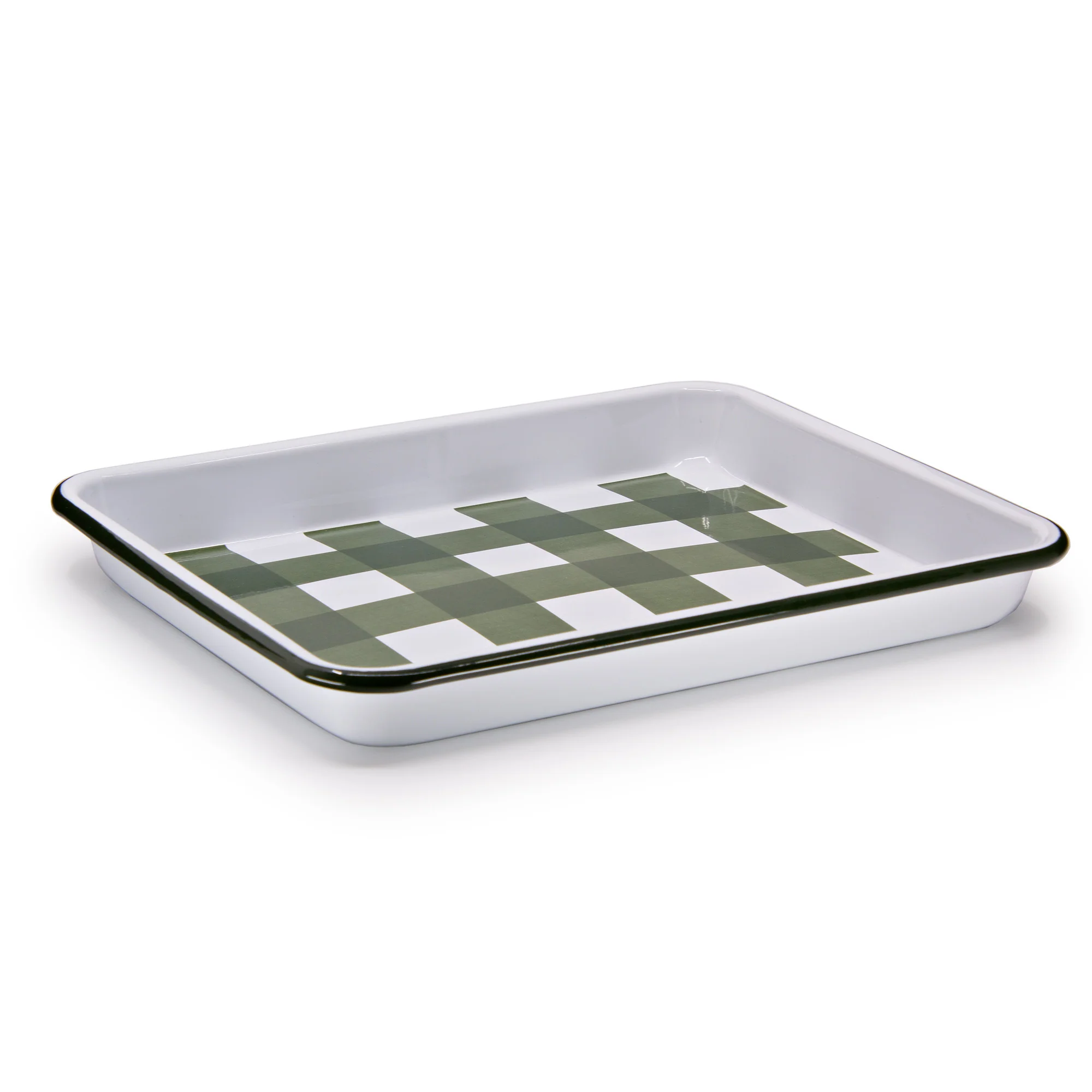 Max Humphrey x CCH Gingham Small Rectangle Tray - Forest Green - Image 2