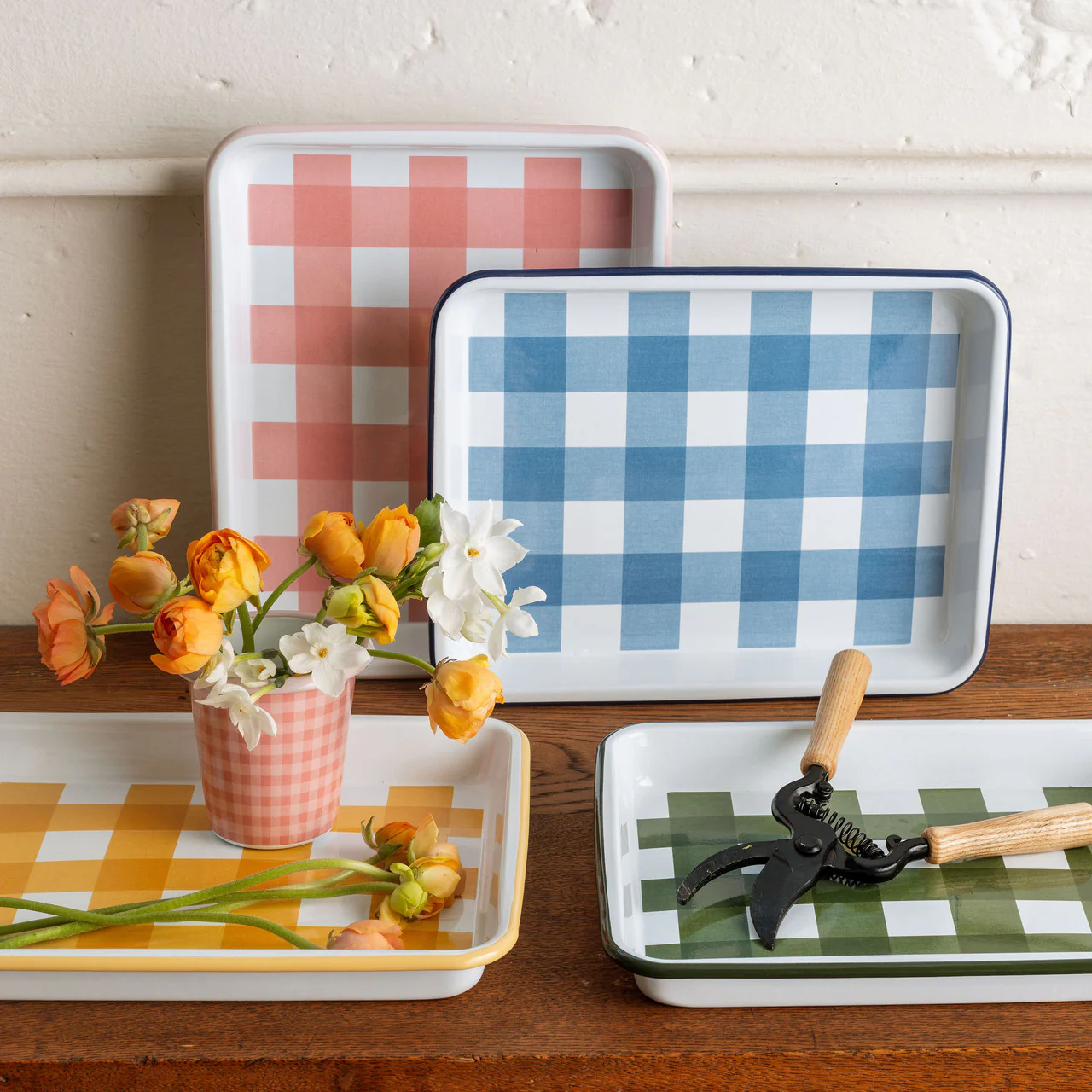 Max Humphrey x CCH Gingham Small Rectangle Tray - Forest Green - Image 3