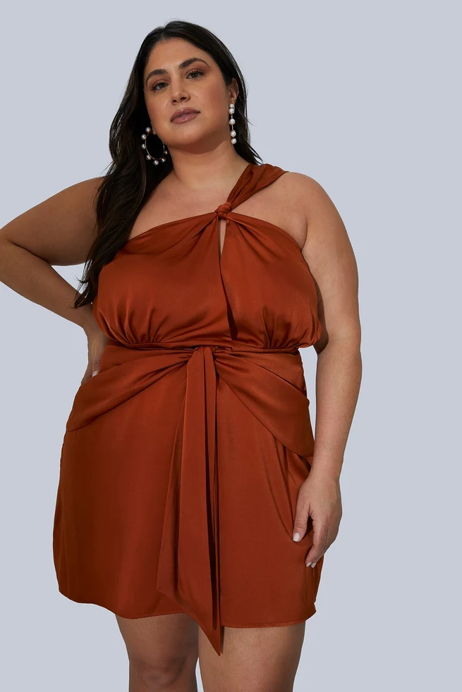 Maya Mini Dress - Rust - Image 3