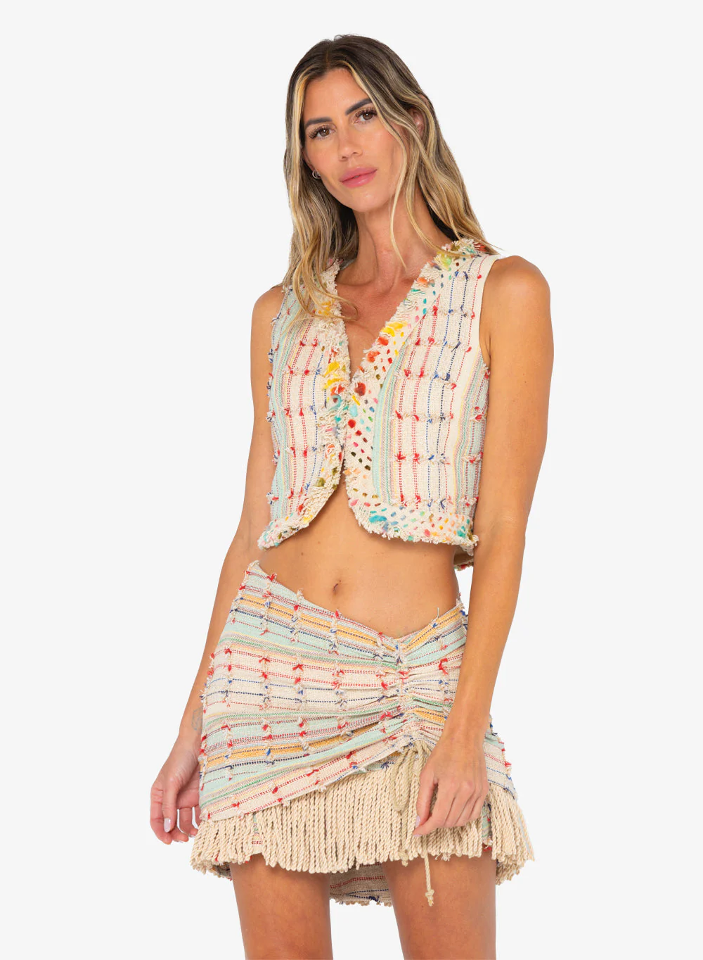 Maya Skirt - Fringed Multi - Image 2