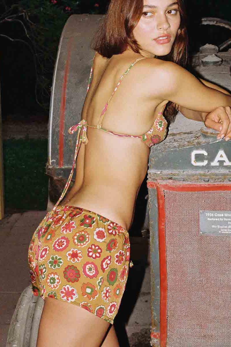 Mazzy Floral Silk Low-Rise Drawstring Short - Image 3