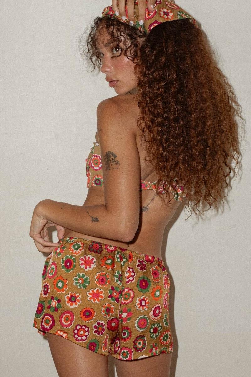 Mazzy Floral Silk Low-Rise Drawstring Short - Image 5