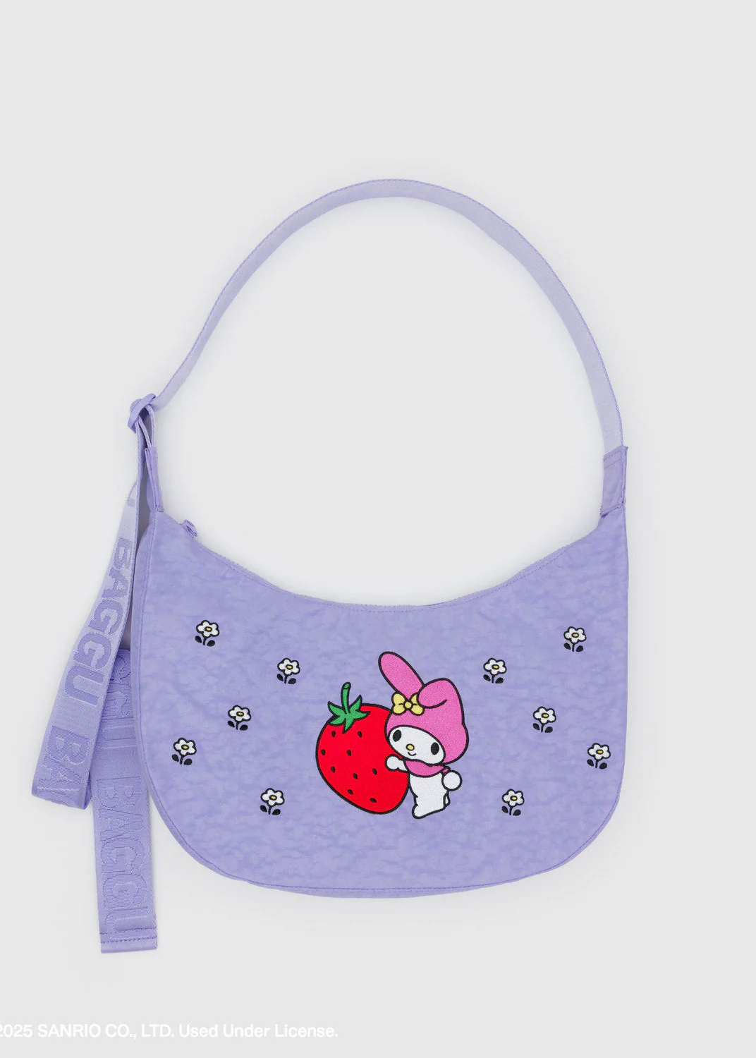 Medium Nylon Crescent Bag - Embroidered My Melody Strawberry