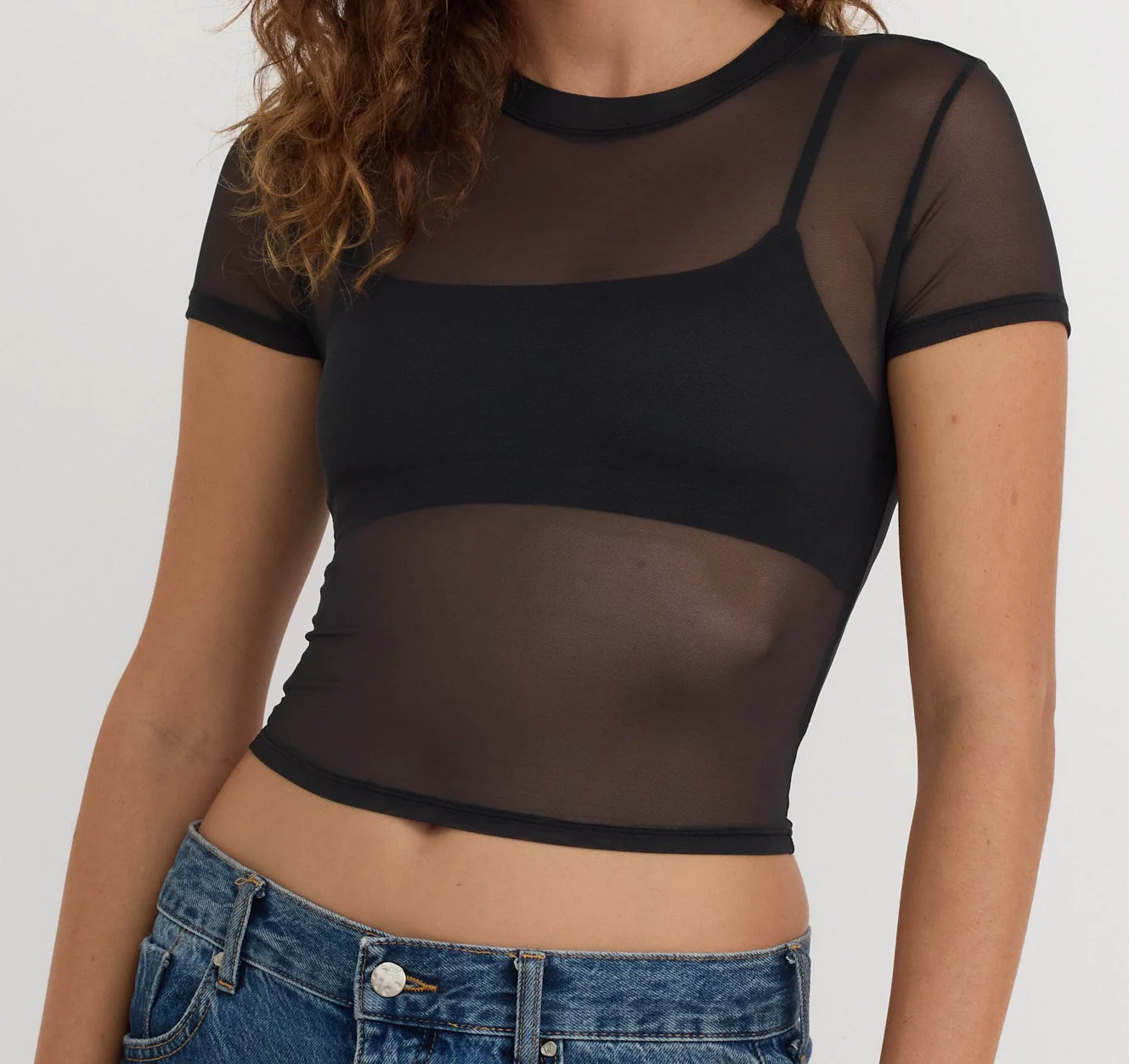 Mesh Tee - Black - Image 4