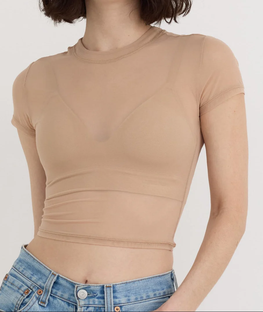 Mesh Tee - Hazelnut