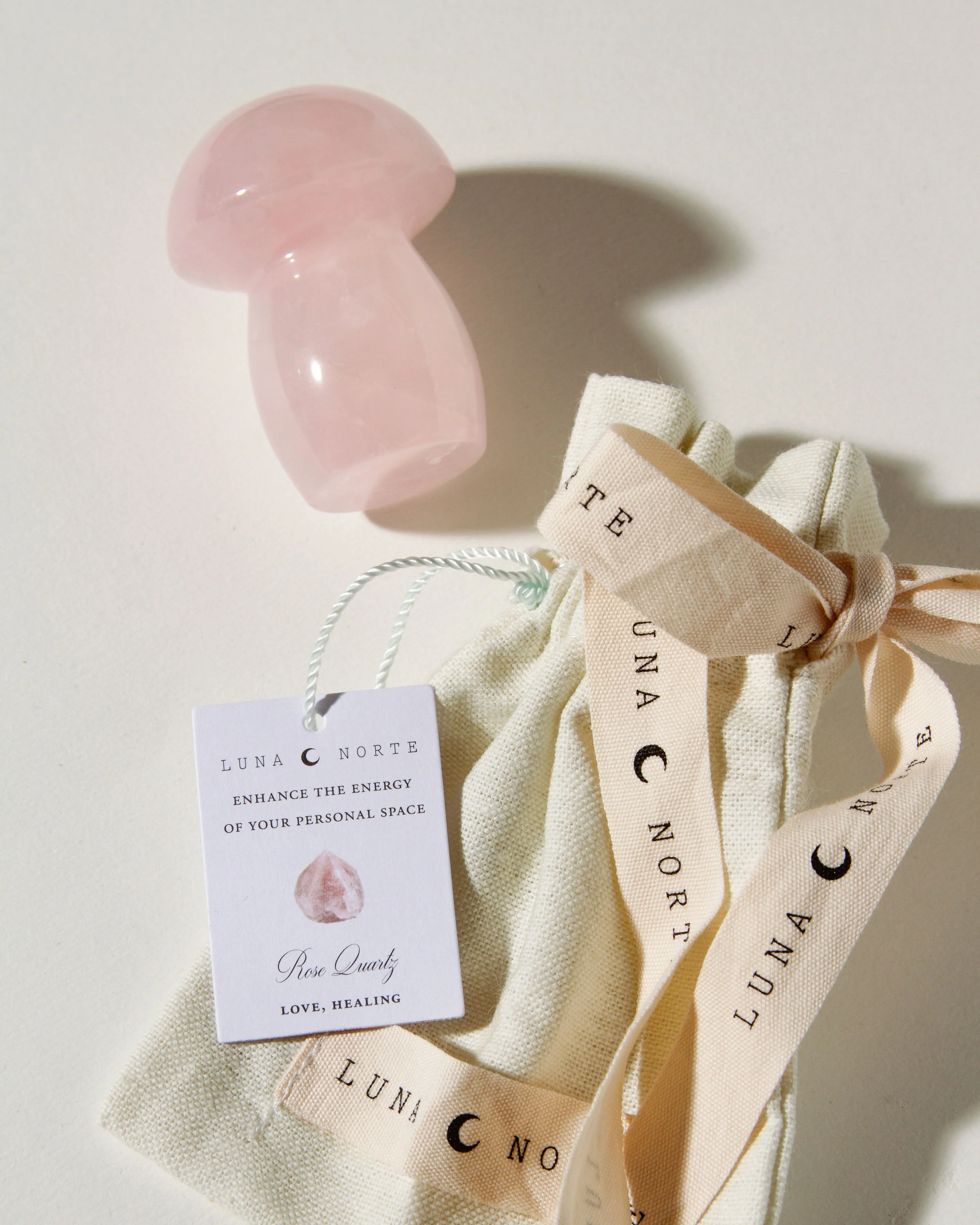 Micro Dose Gemstone Standing Mushroom - Rose Quartz - Image 2