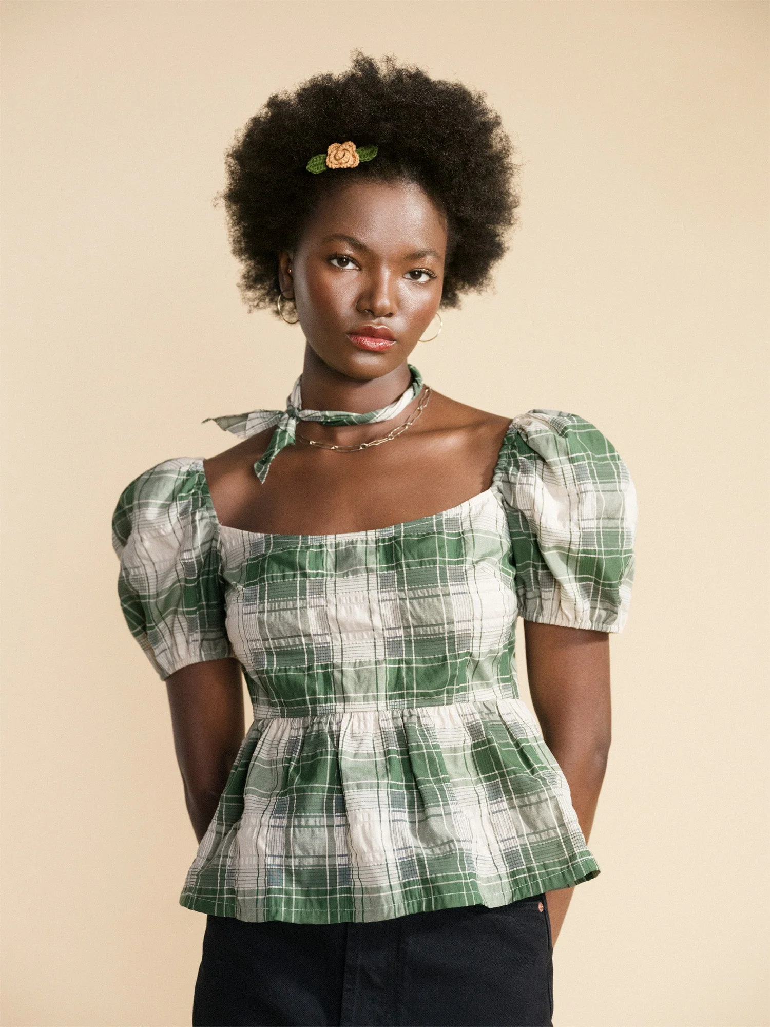 Monet Plaid Top - Image 2