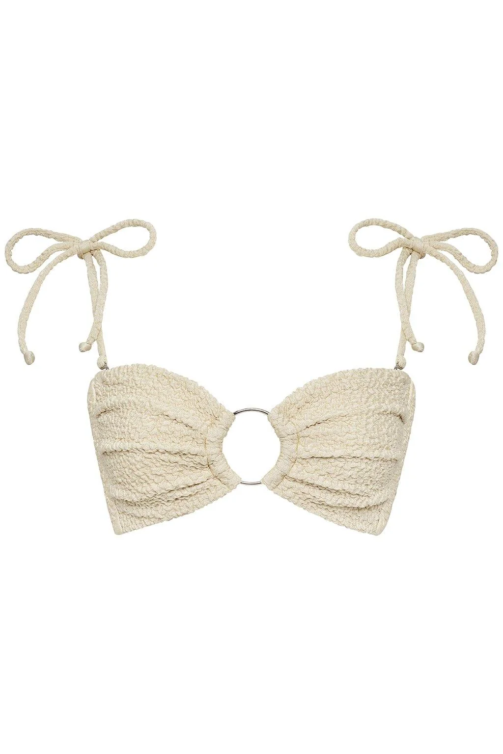 Oat Texture Tori Ties Bandeau Bikini Top - Image 3
