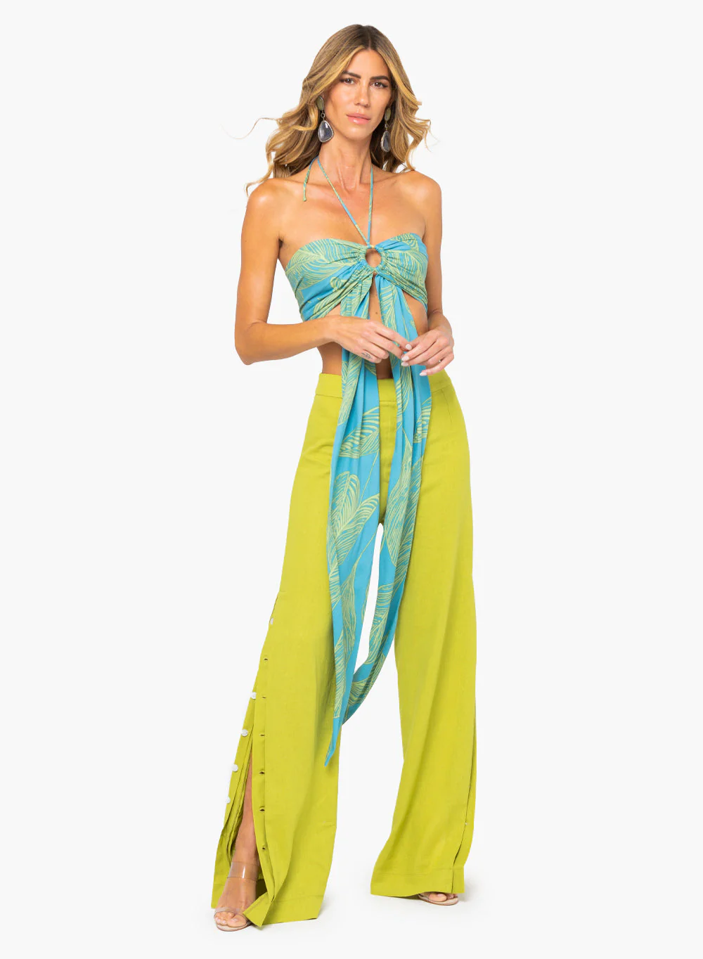 Olivia Top - Green/Blue