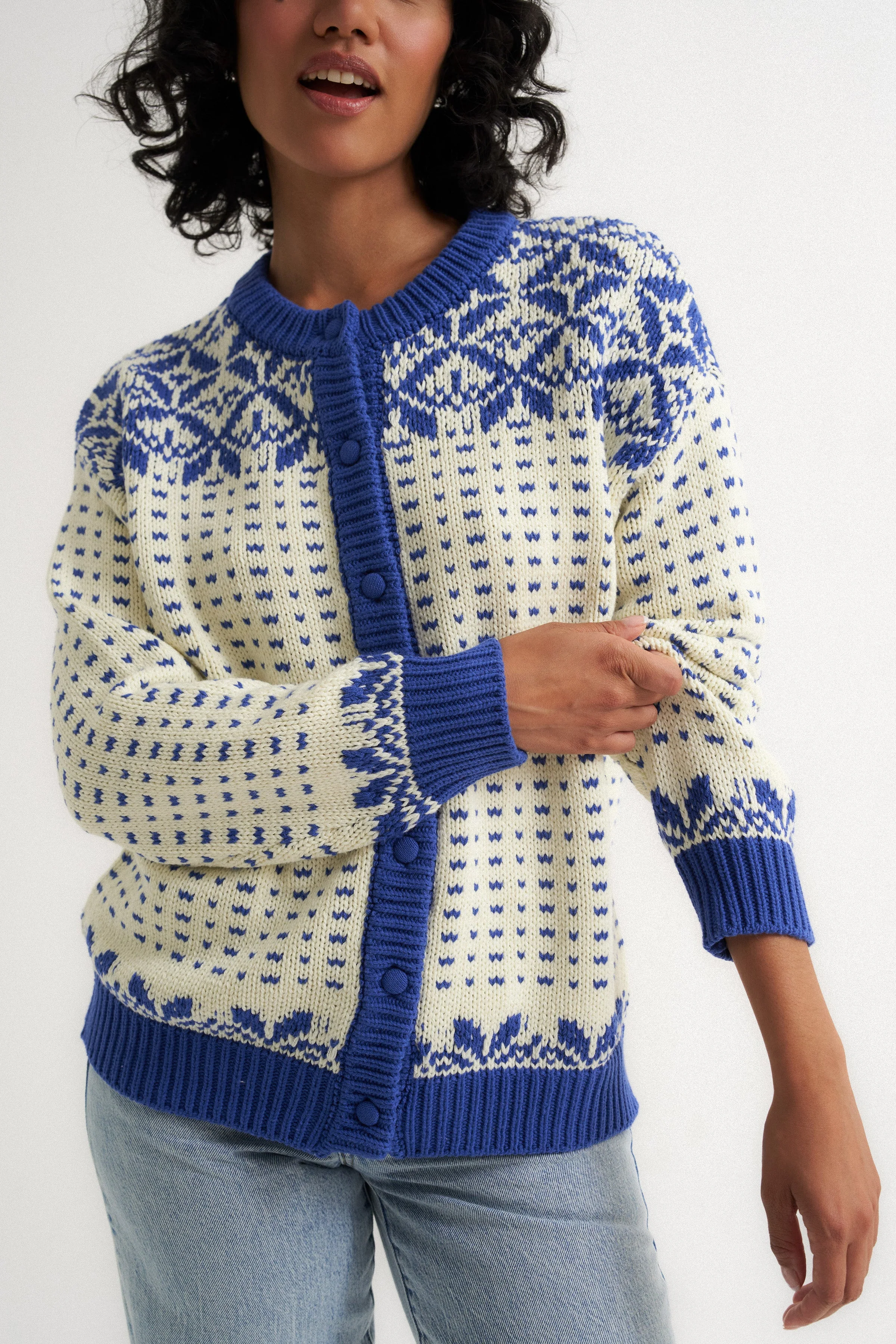 Oversized Maeve Cardigan - Blue - Image 3