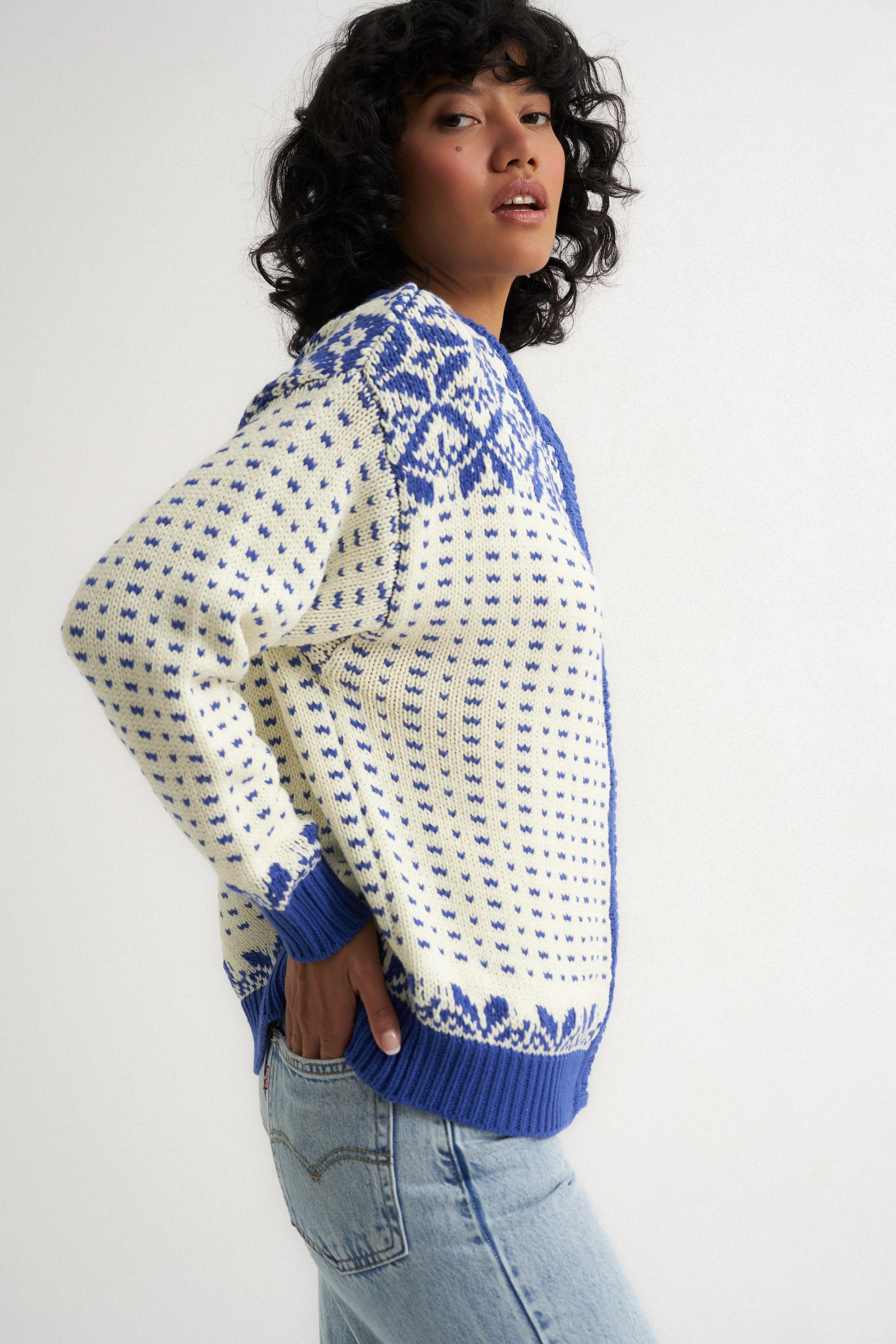 Oversized Maeve Cardigan - Blue - Image 5