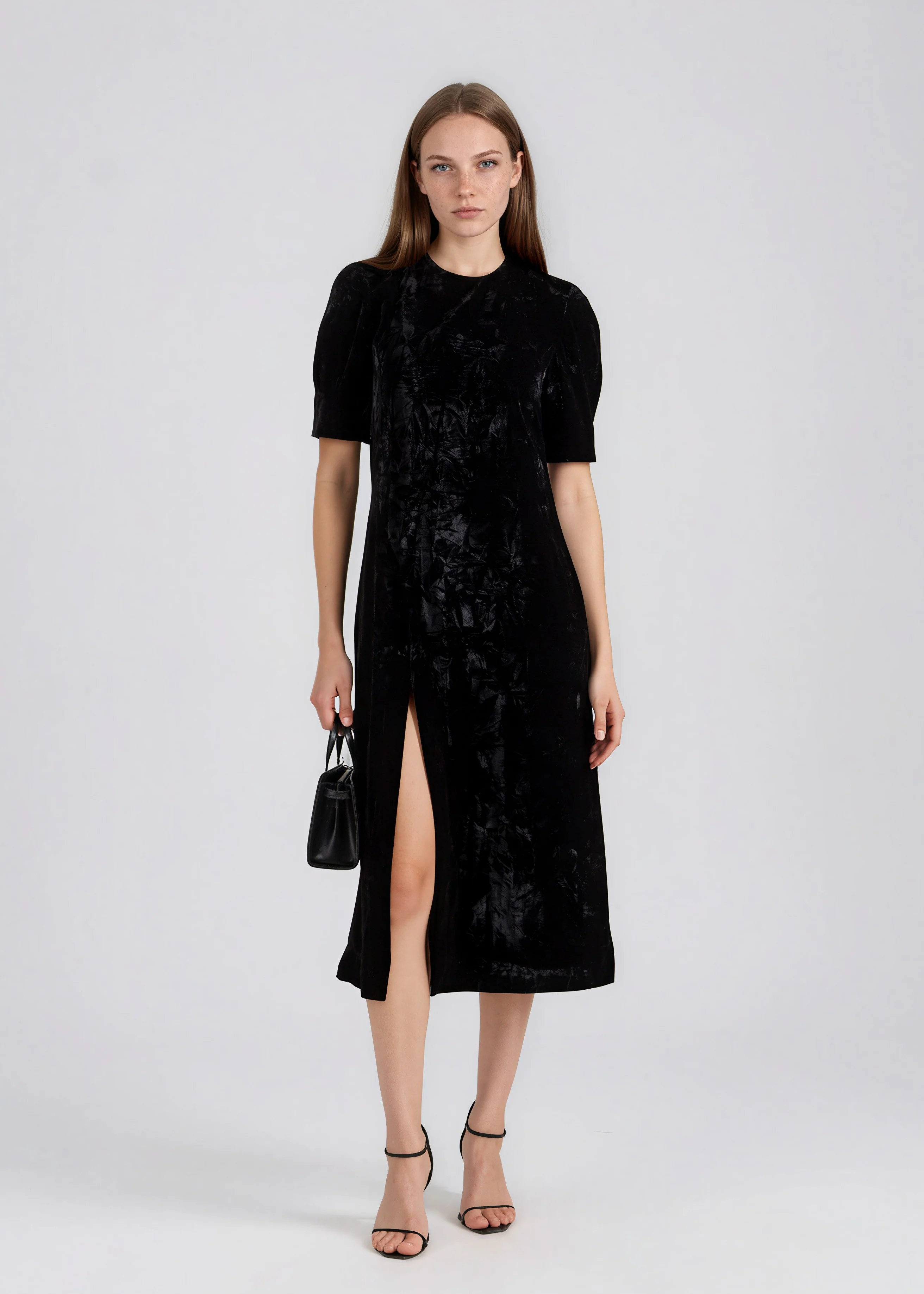 Acelia Velvet Dress - Black