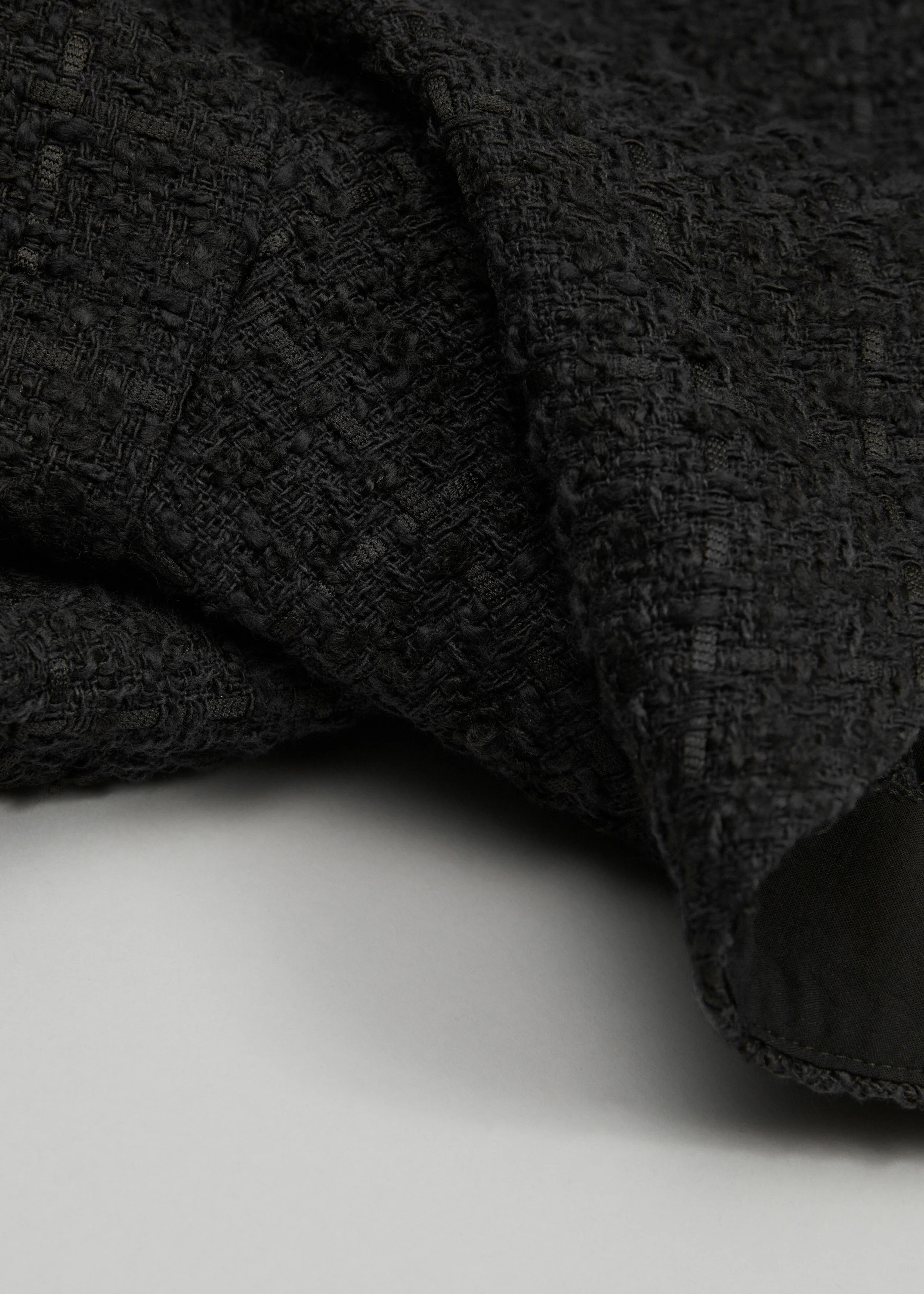 Ruffle Tweed Mini Skirt - Black - Image 3