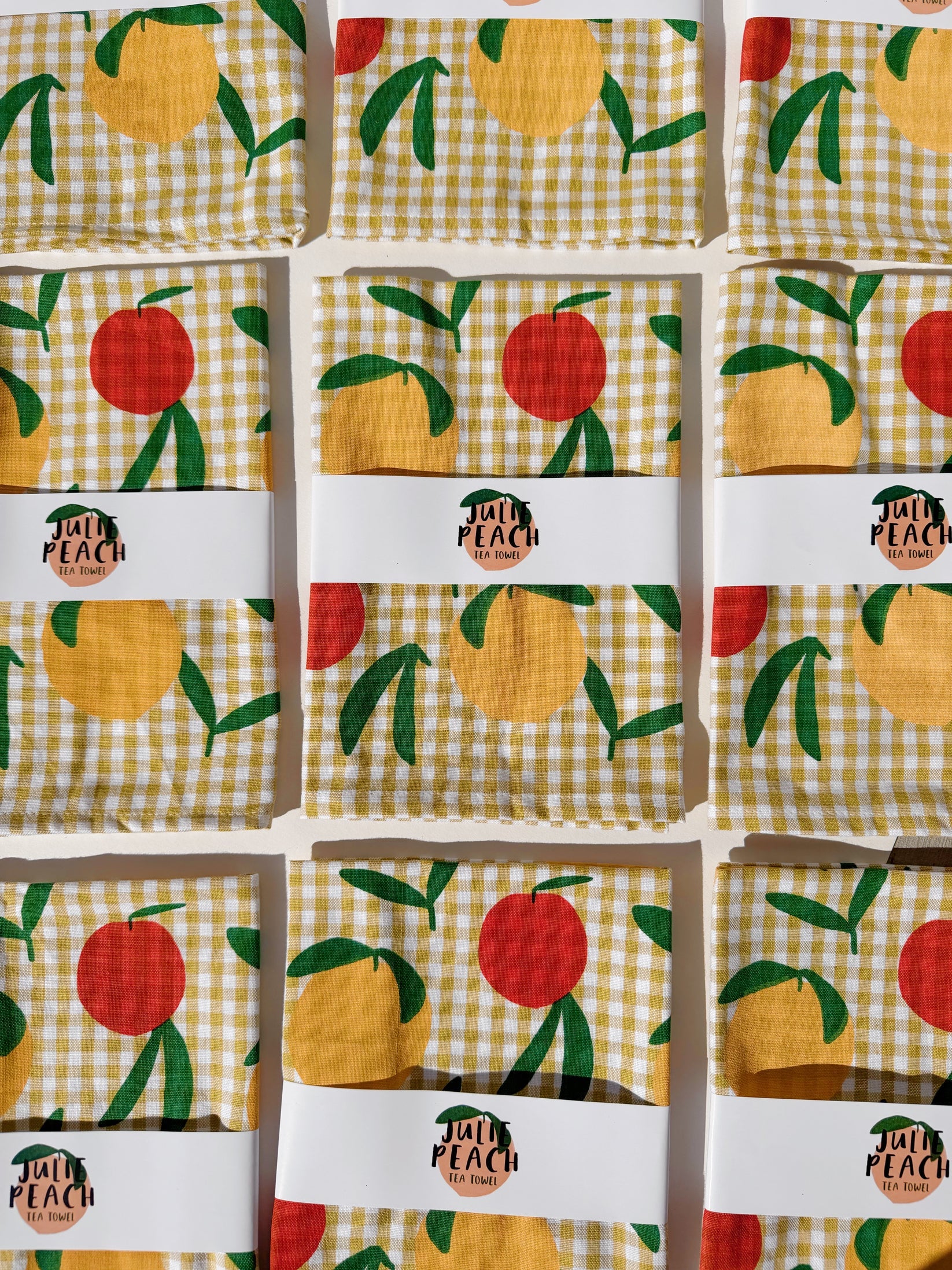 Peach on Gingham Towel - Image 2