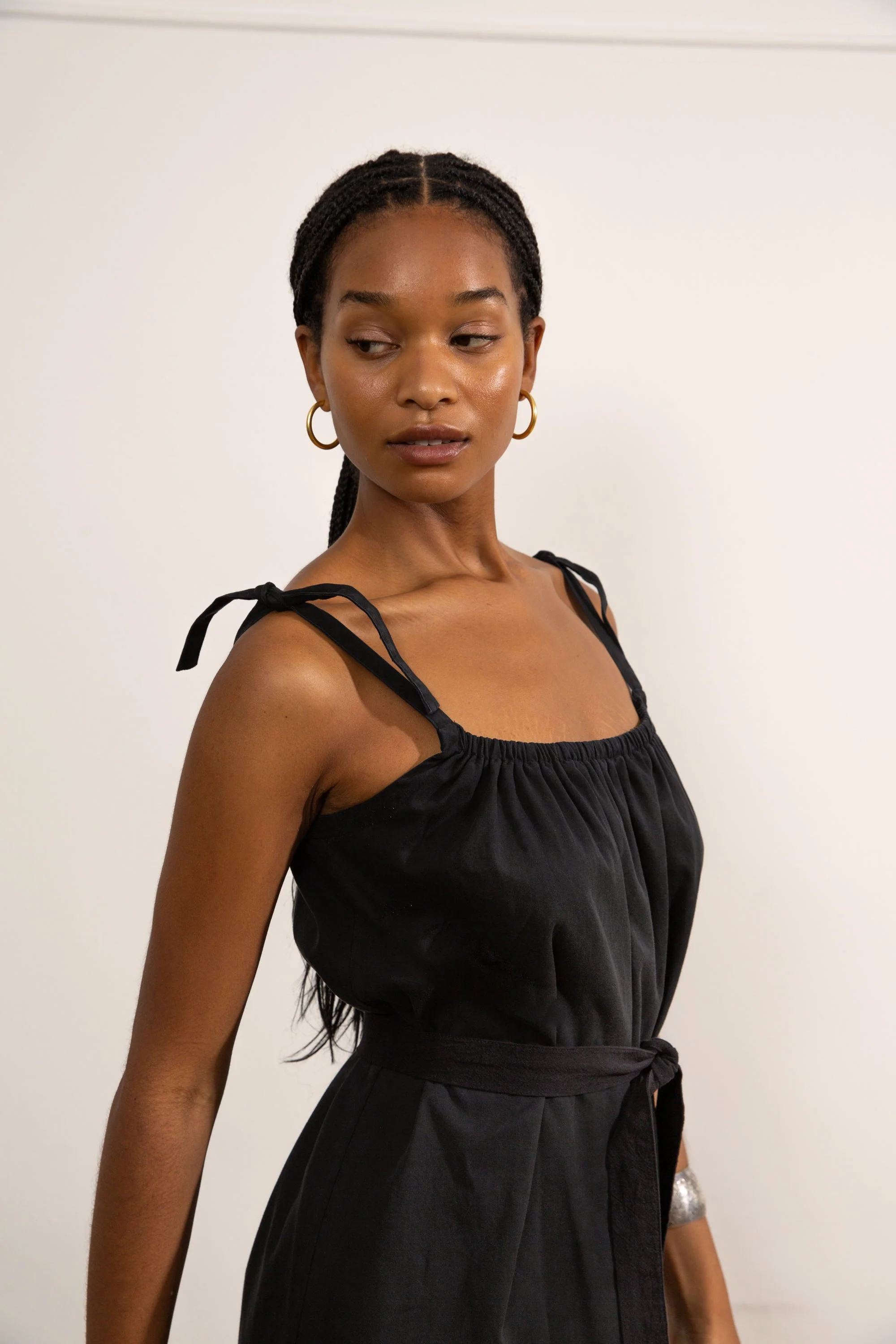Penelope Tie Strap Dress - Black - Image 6