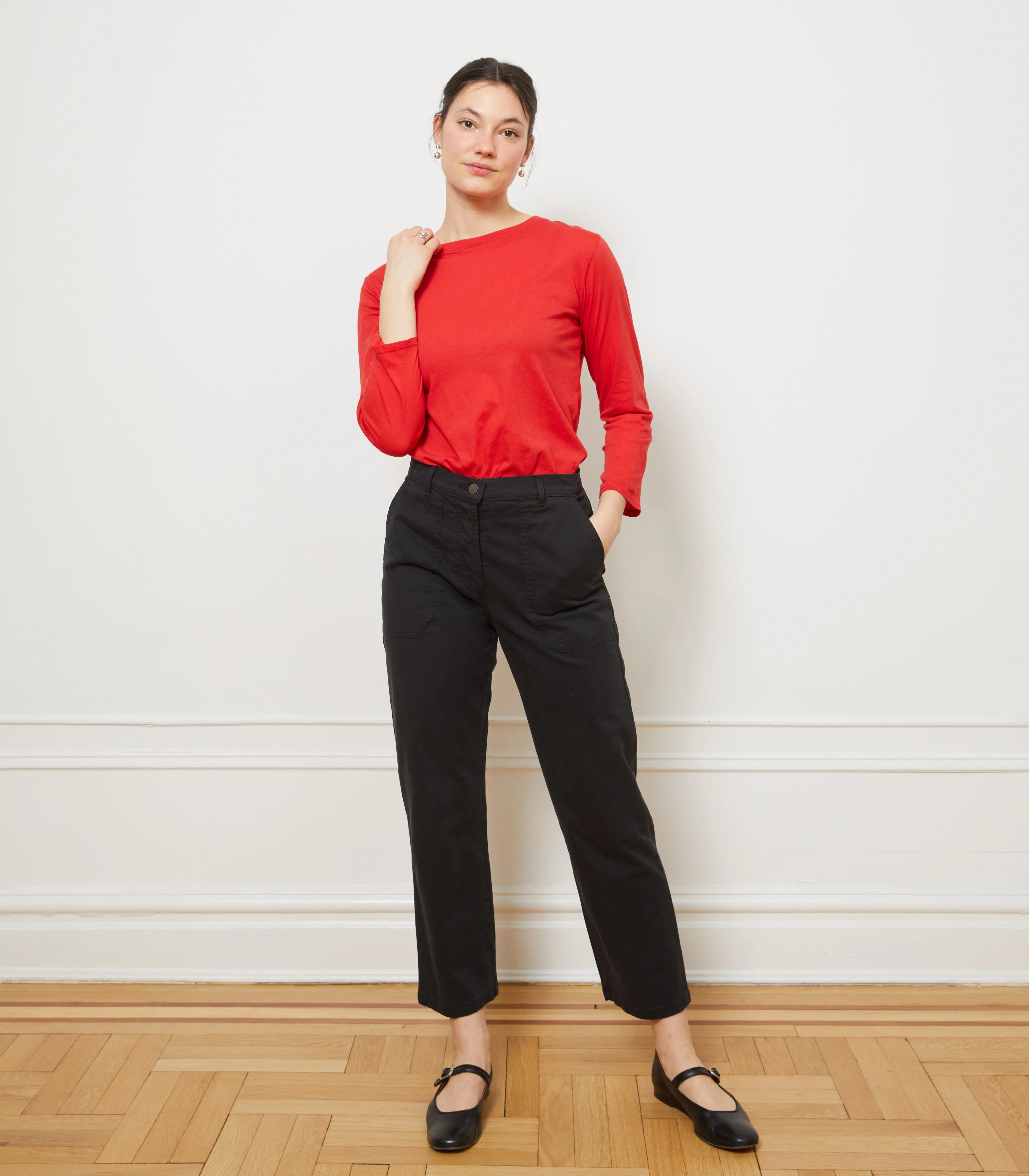 Penny Washed Long Sleeve Tee - Vermilion - Image 2