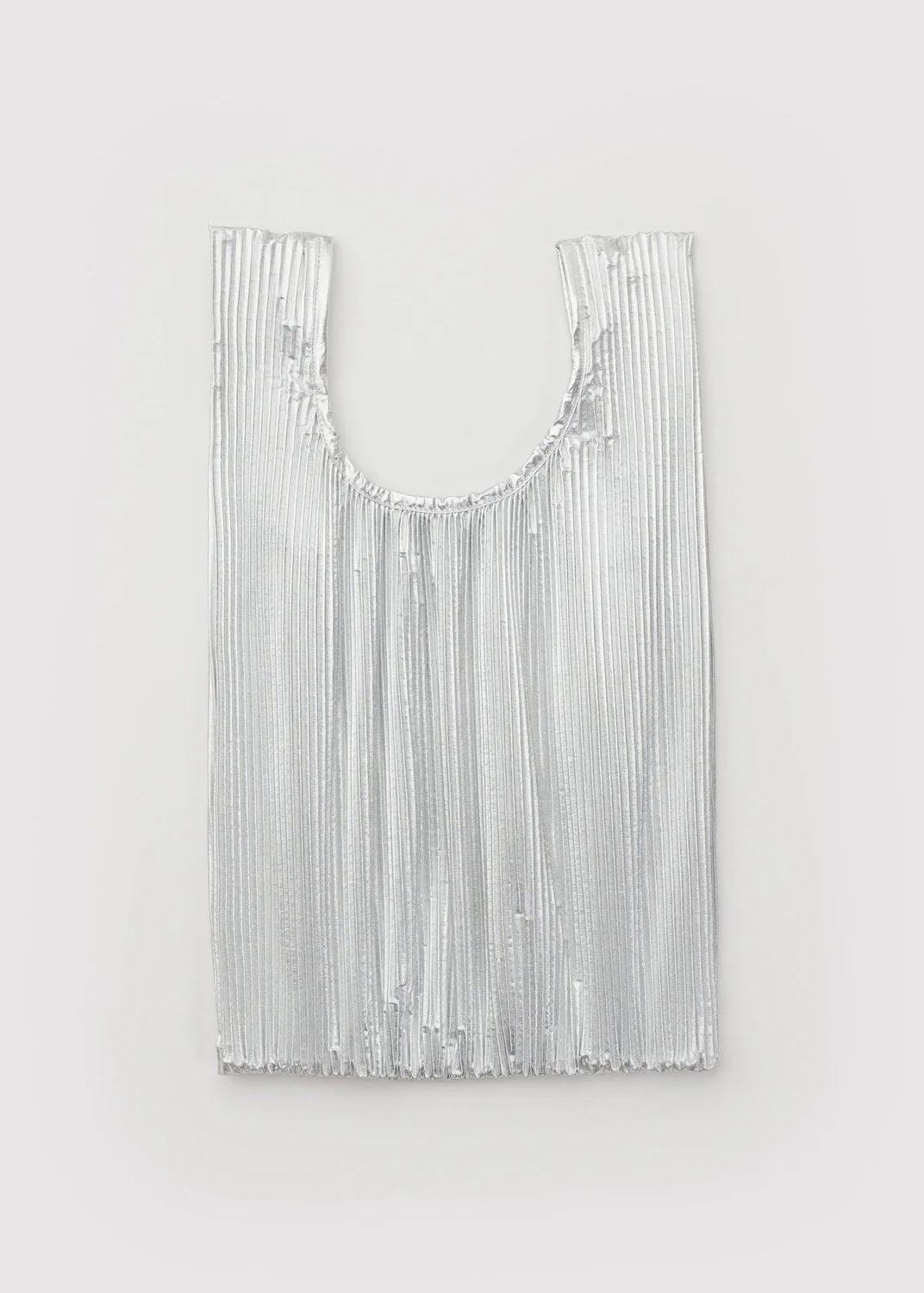 Pleated Baggu - Chrome Metallic