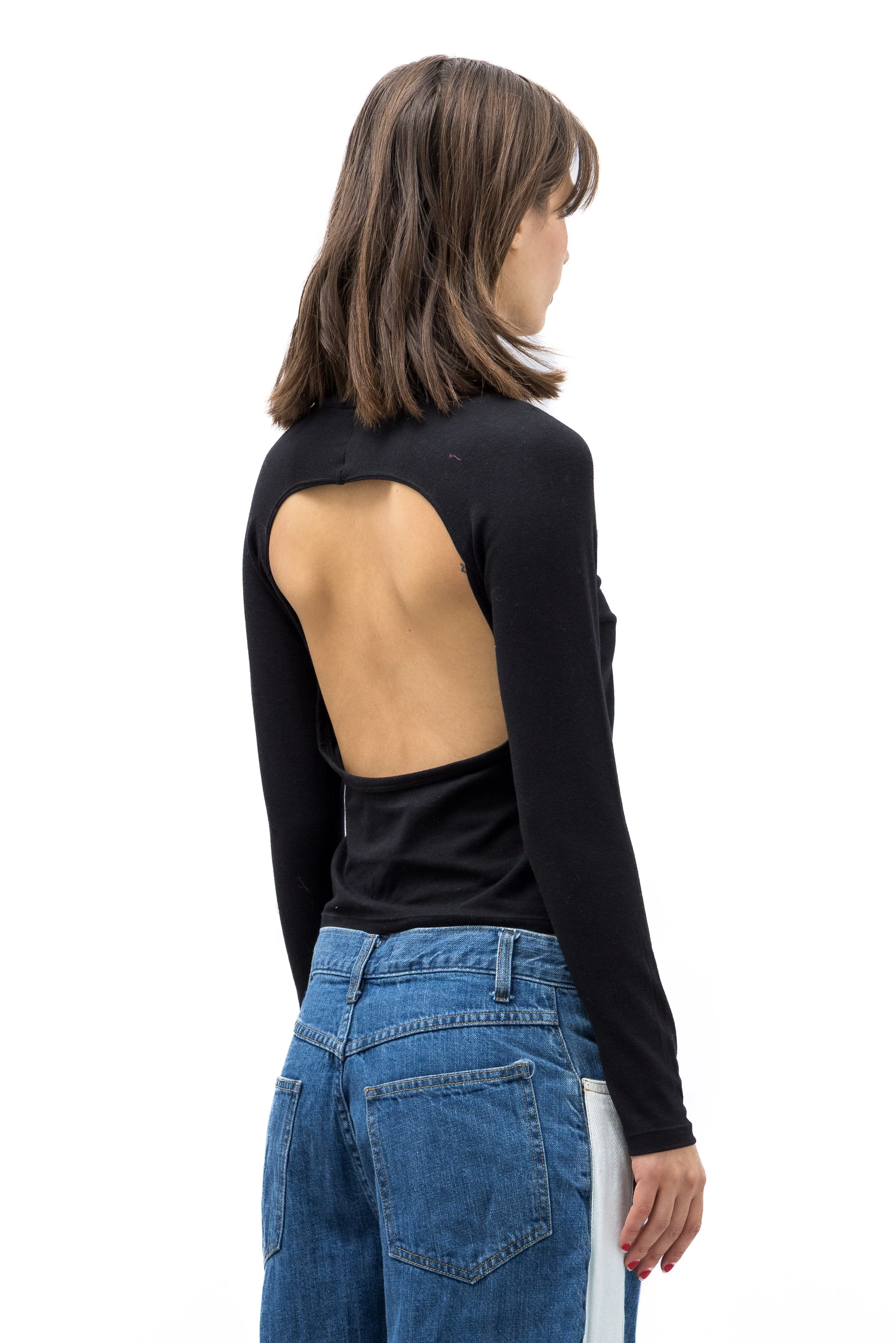 Raglan Open Back Top - Black - Image 2