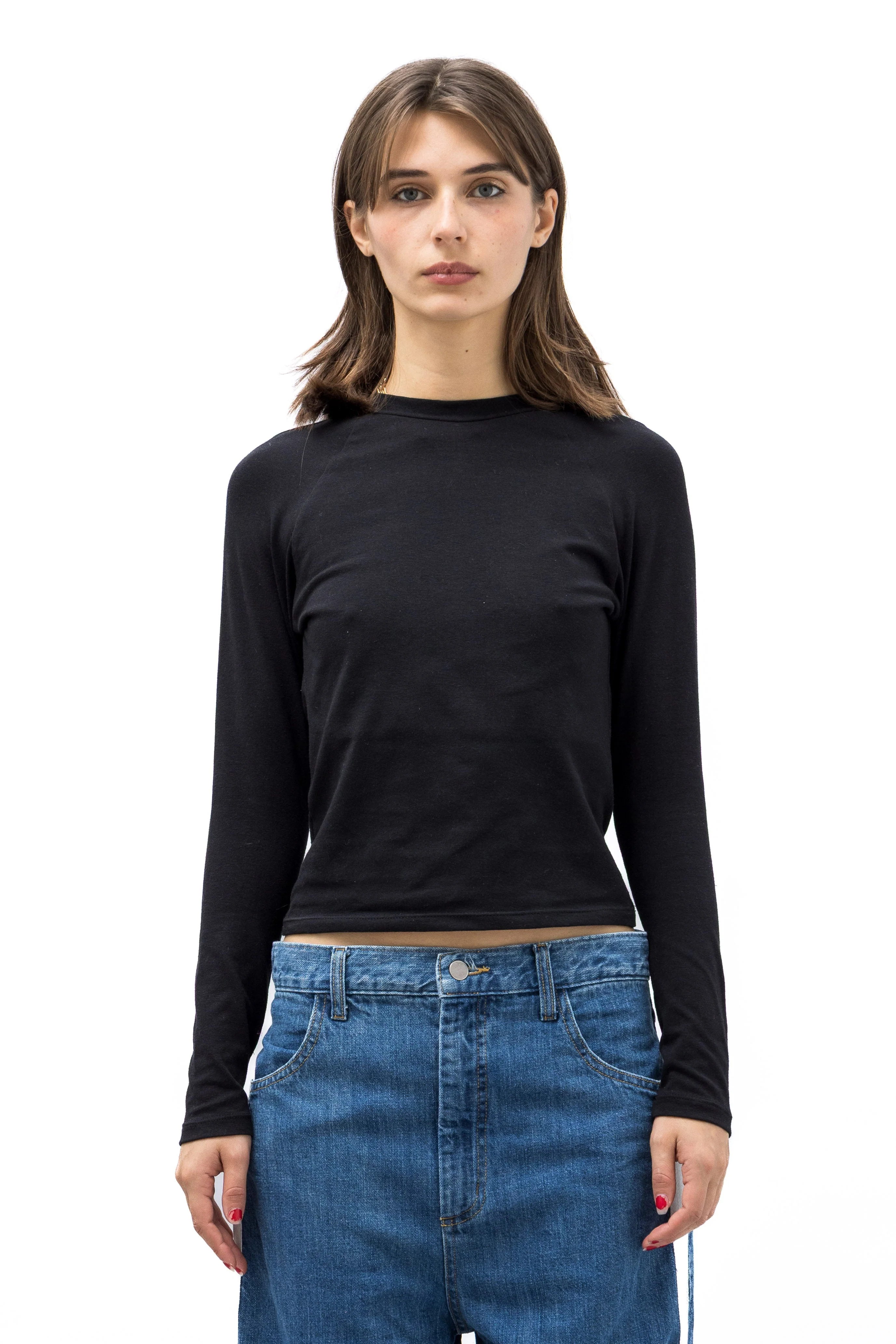 Raglan Open Back Top - Black - Image 3