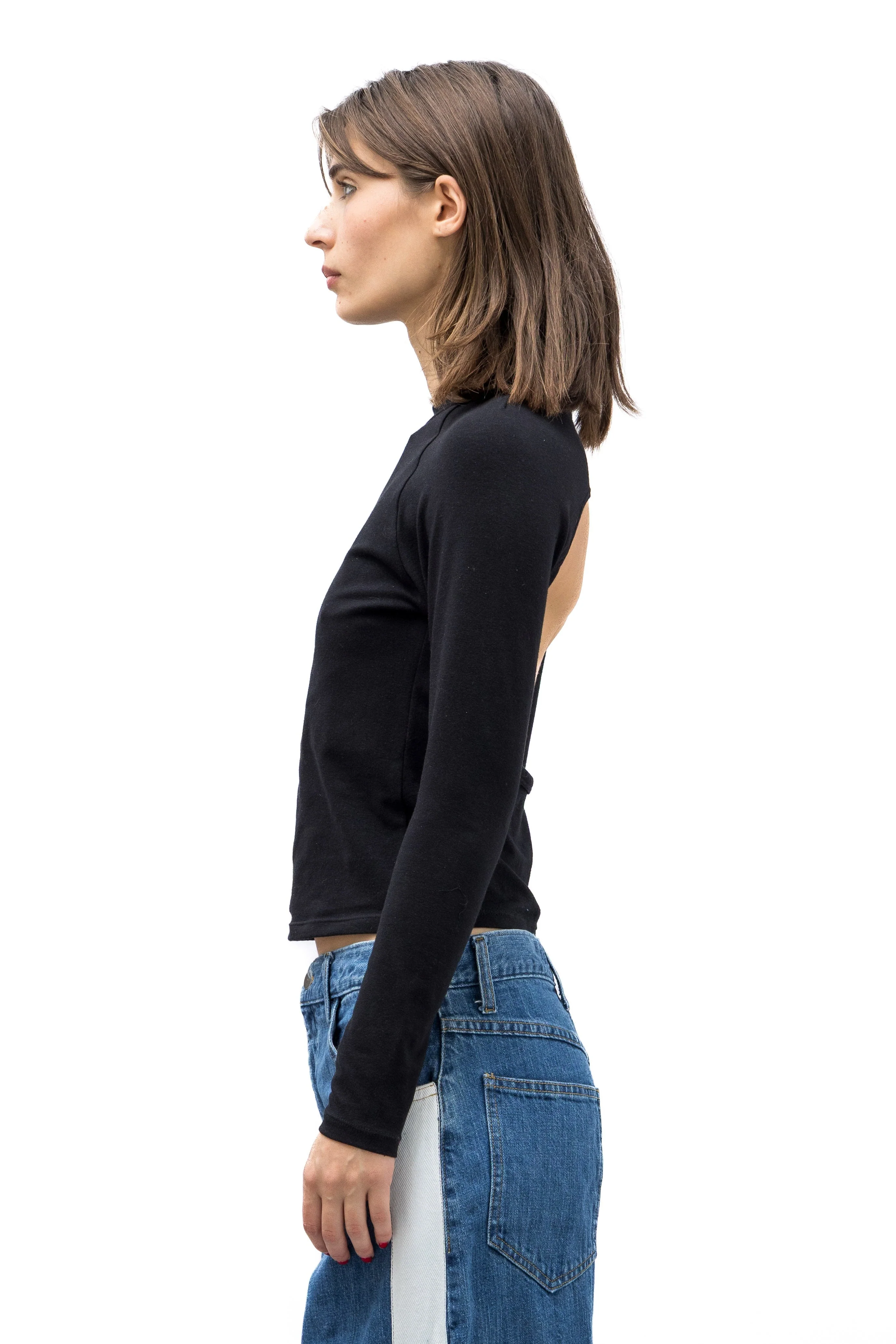 Raglan Open Back Top - Black - Image 4