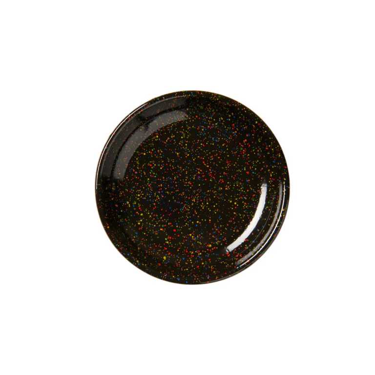 Rainbow Falls Coupe Salad Plate - Black