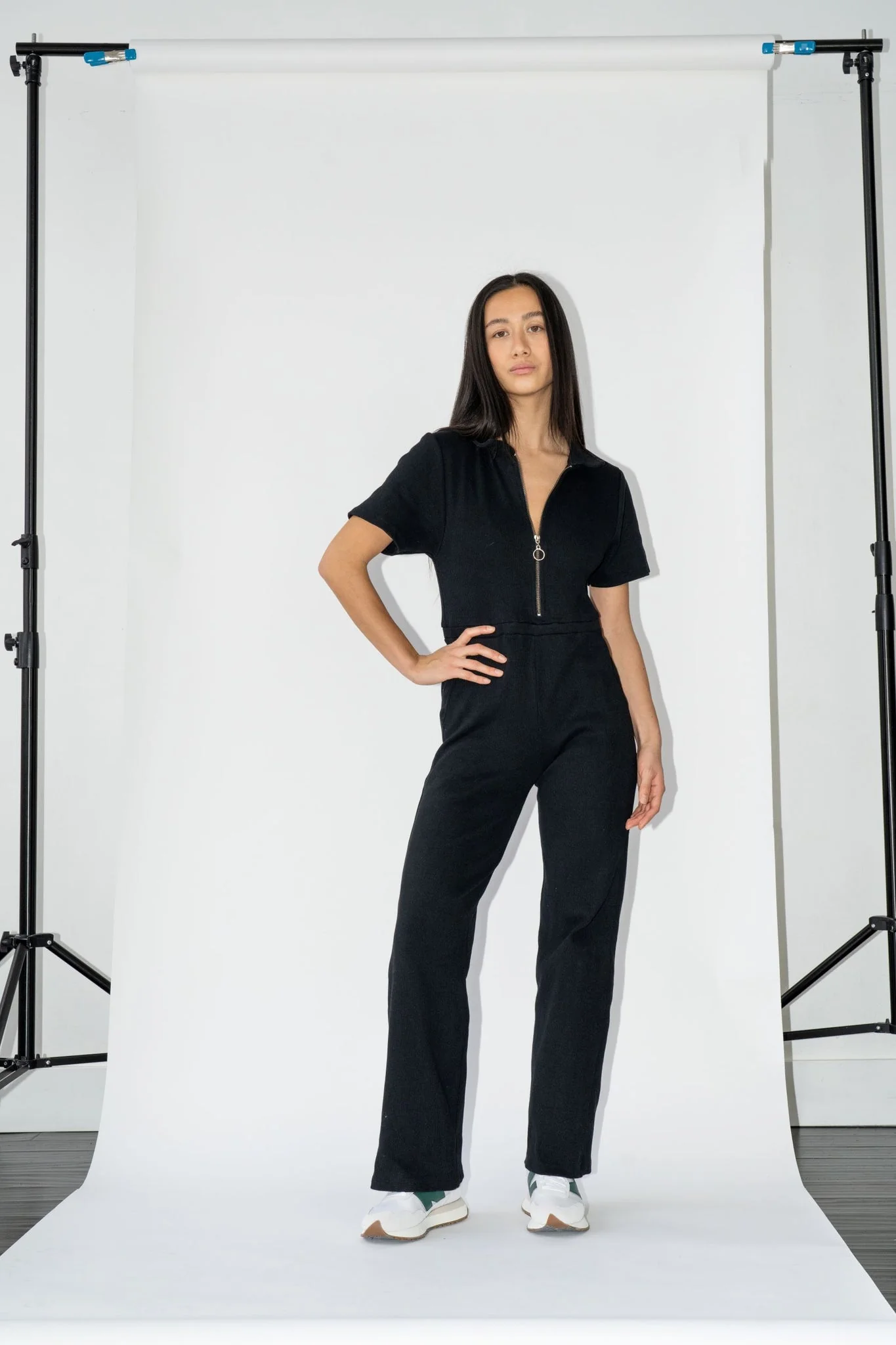Ribbed Polo Jumpsuit Jet - Image 3