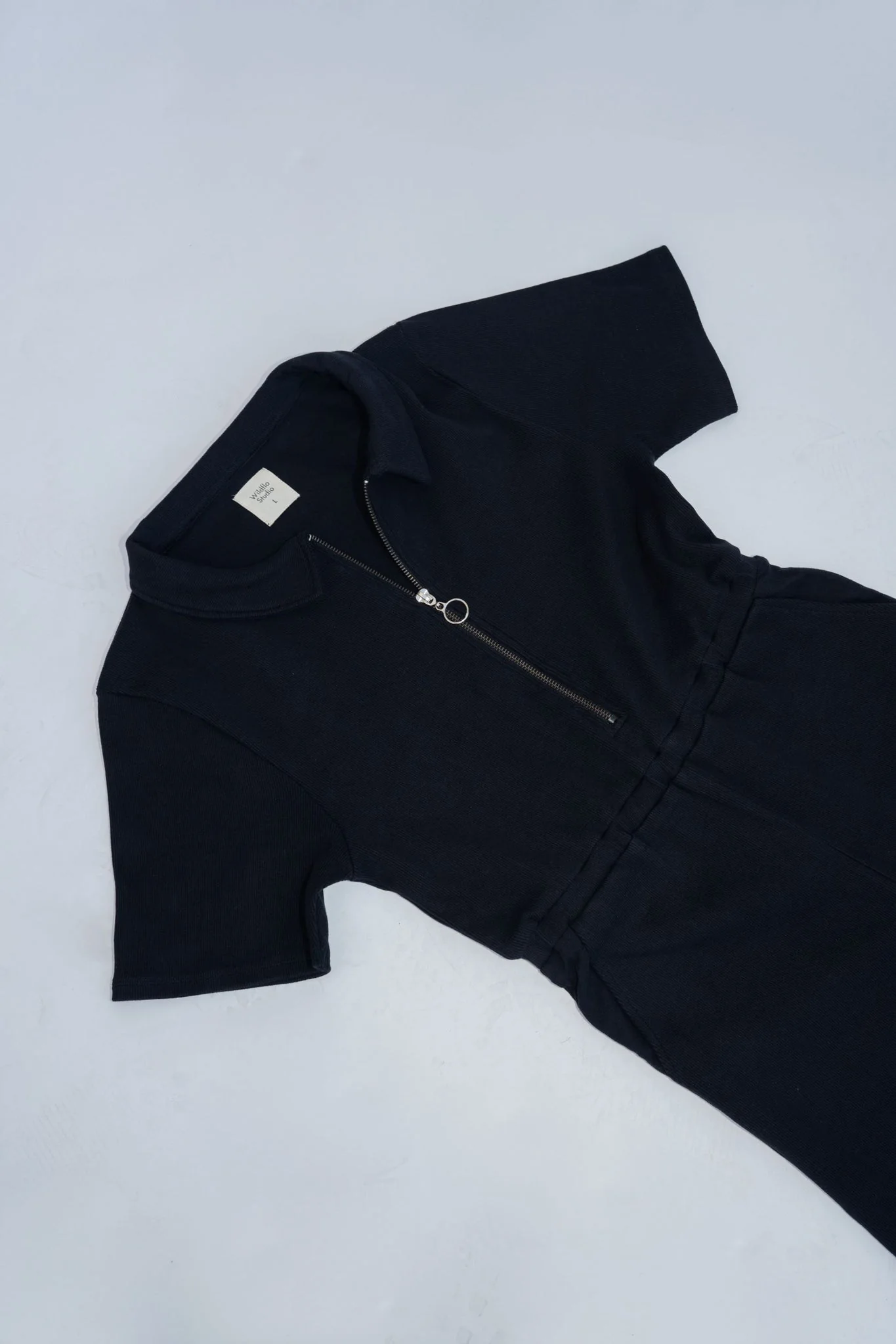 Ribbed Polo Jumpsuit Jet - Image 4