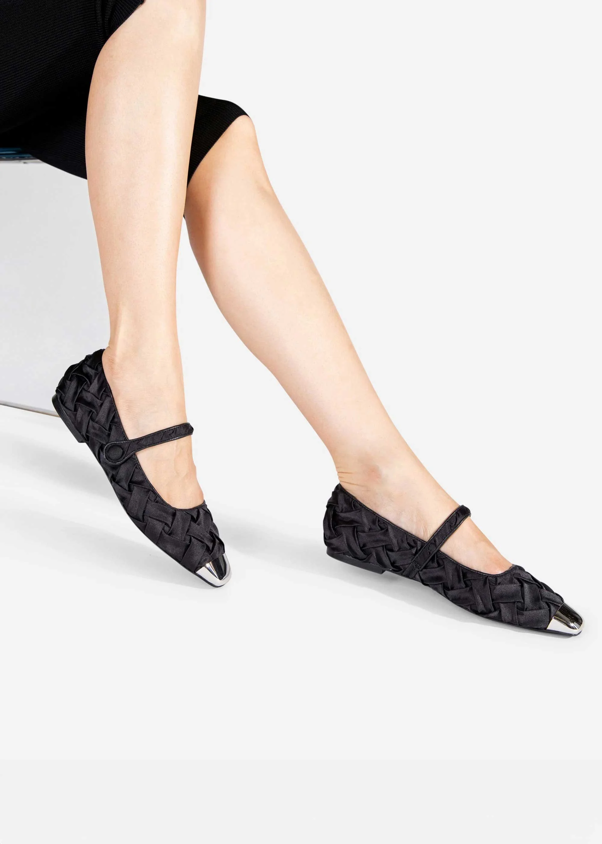 Ribbons Satin Braided Mary Jane Flat - Image 2