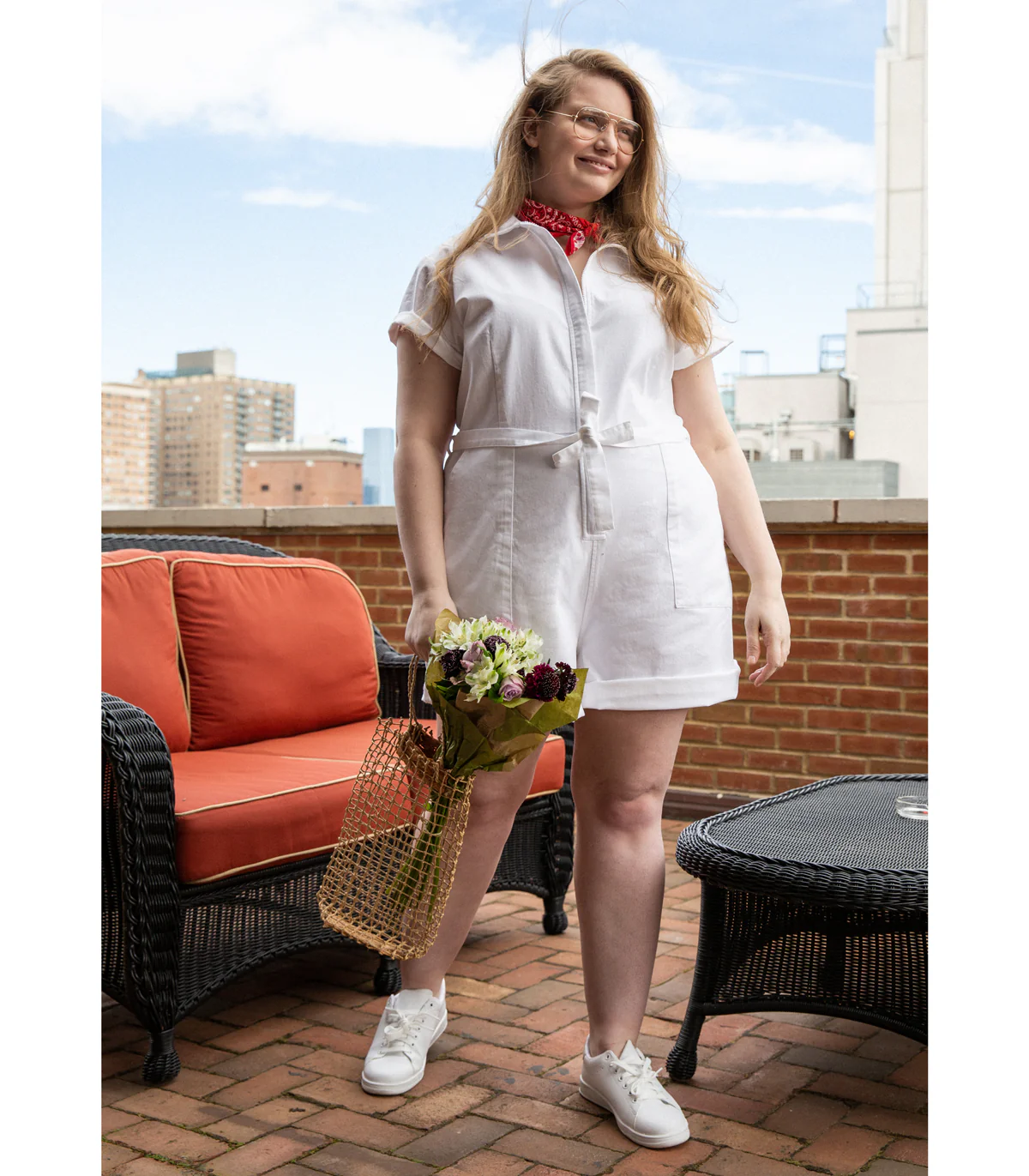 Rogers Short Sleeve Romper - White - Image 2