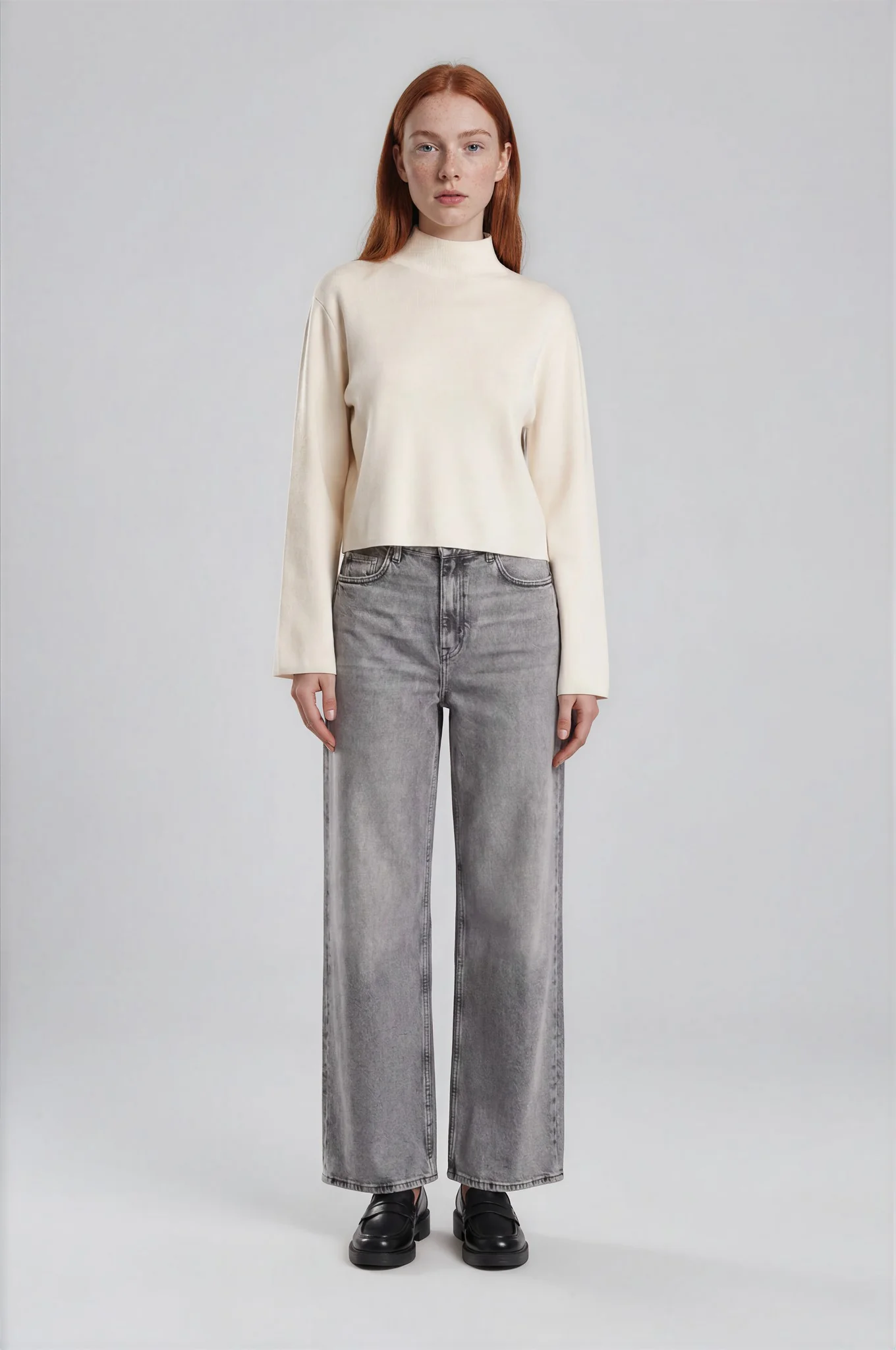 Wide Cut Jeans - Grey