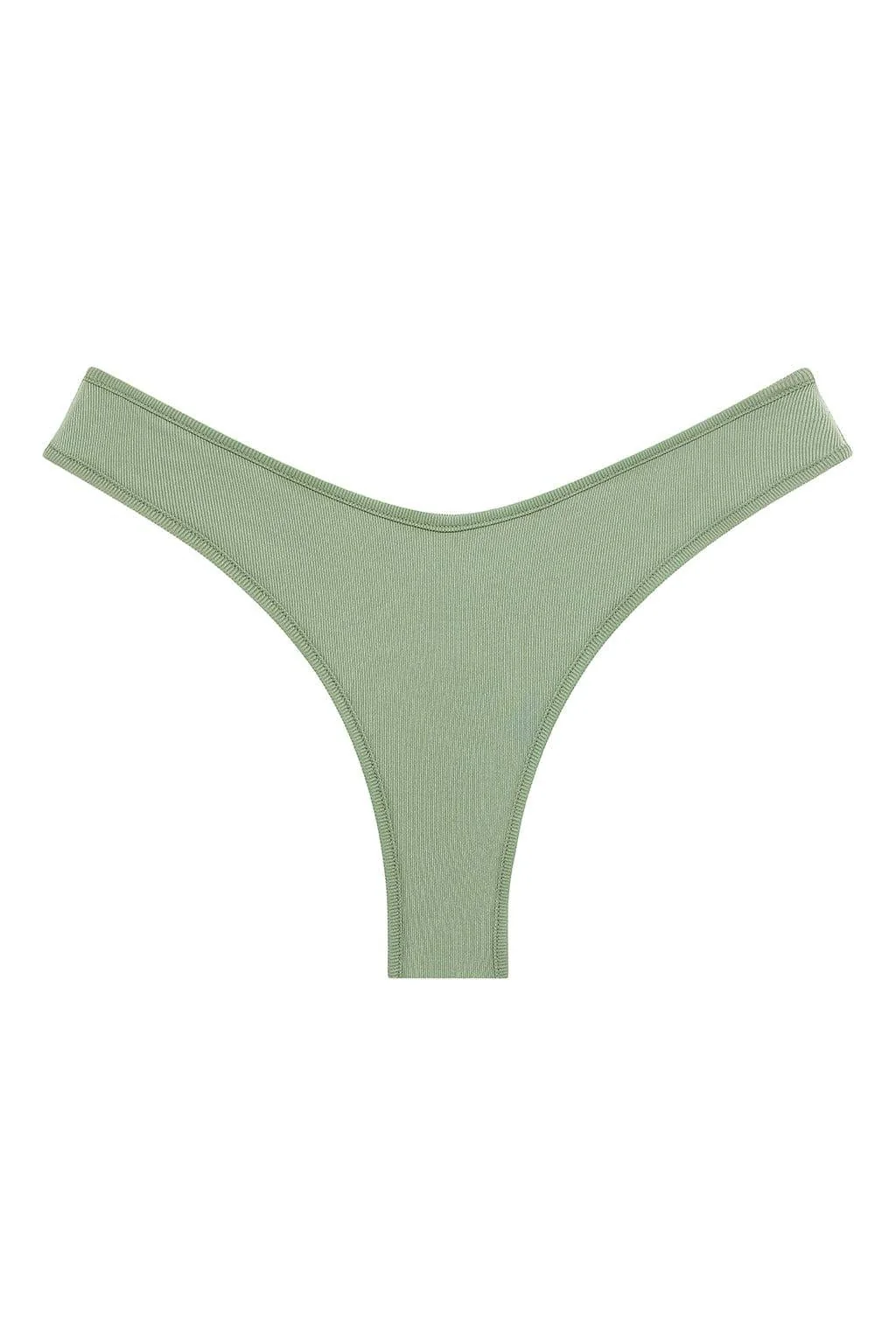 Sage Green Rib Added Coverage Lulu Bikini Bottom - Image 2