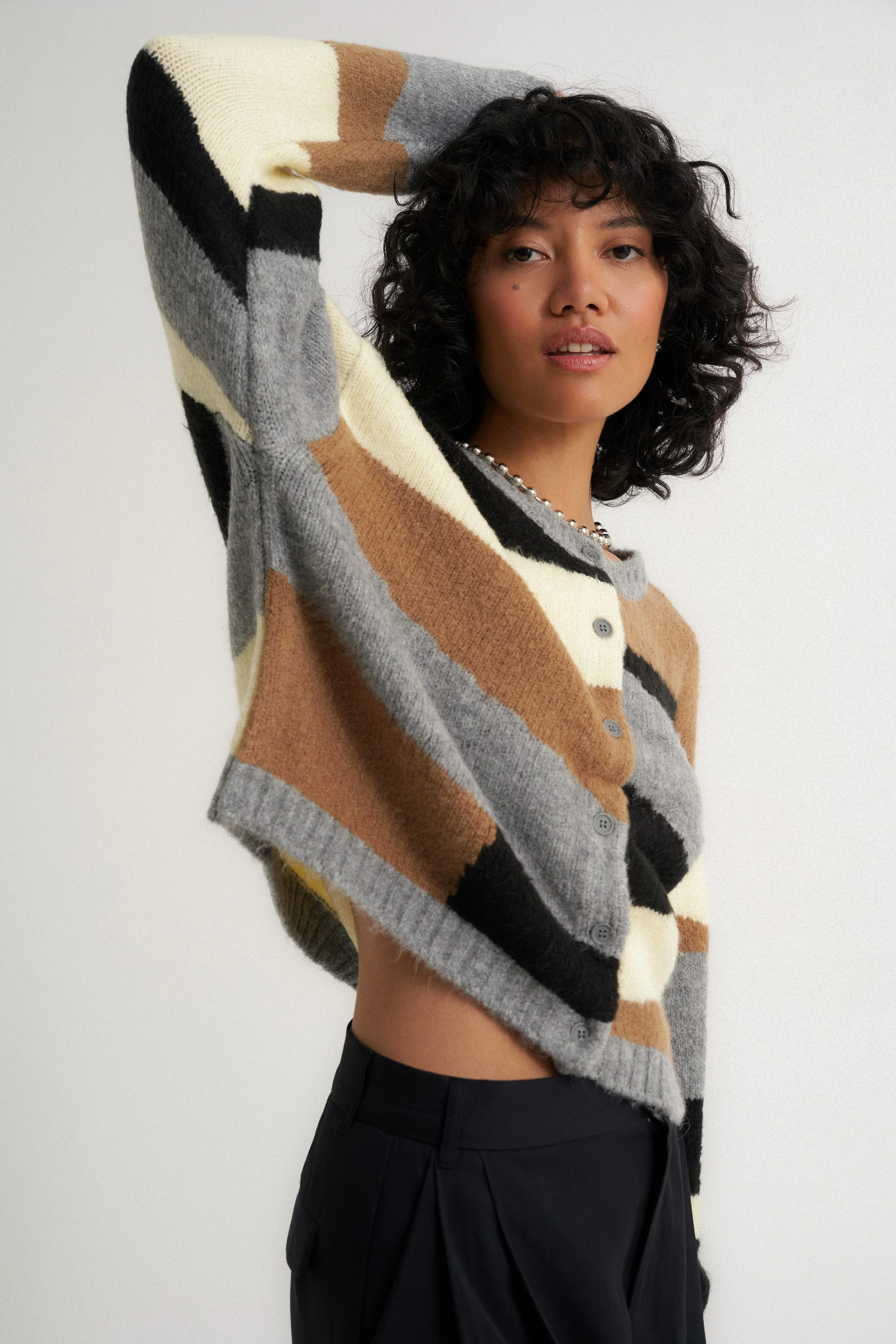 Selma Cardigan - Heather Grey Multi - Image 6
