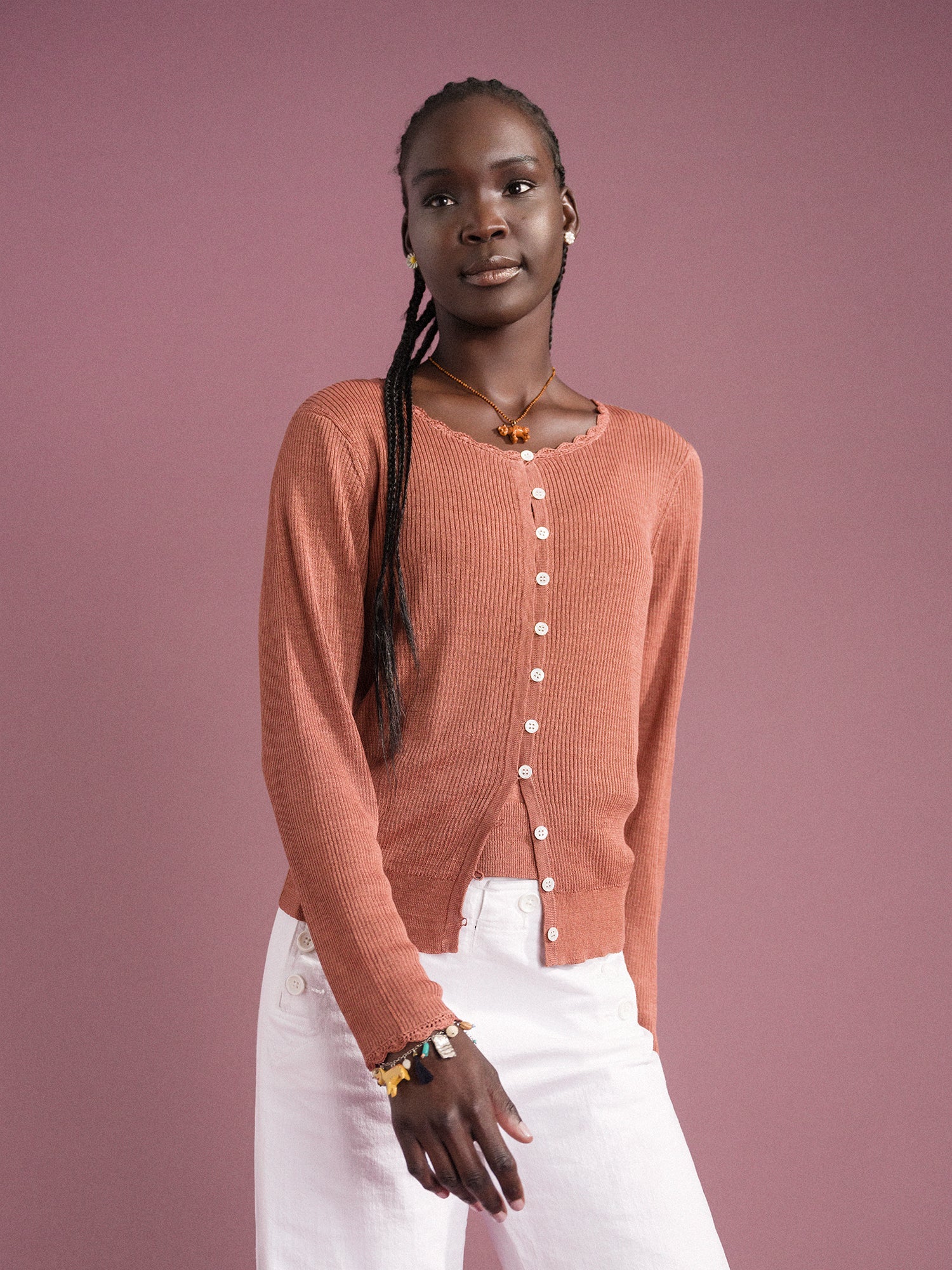 Senna Cardigan - Terracotta - Image 2