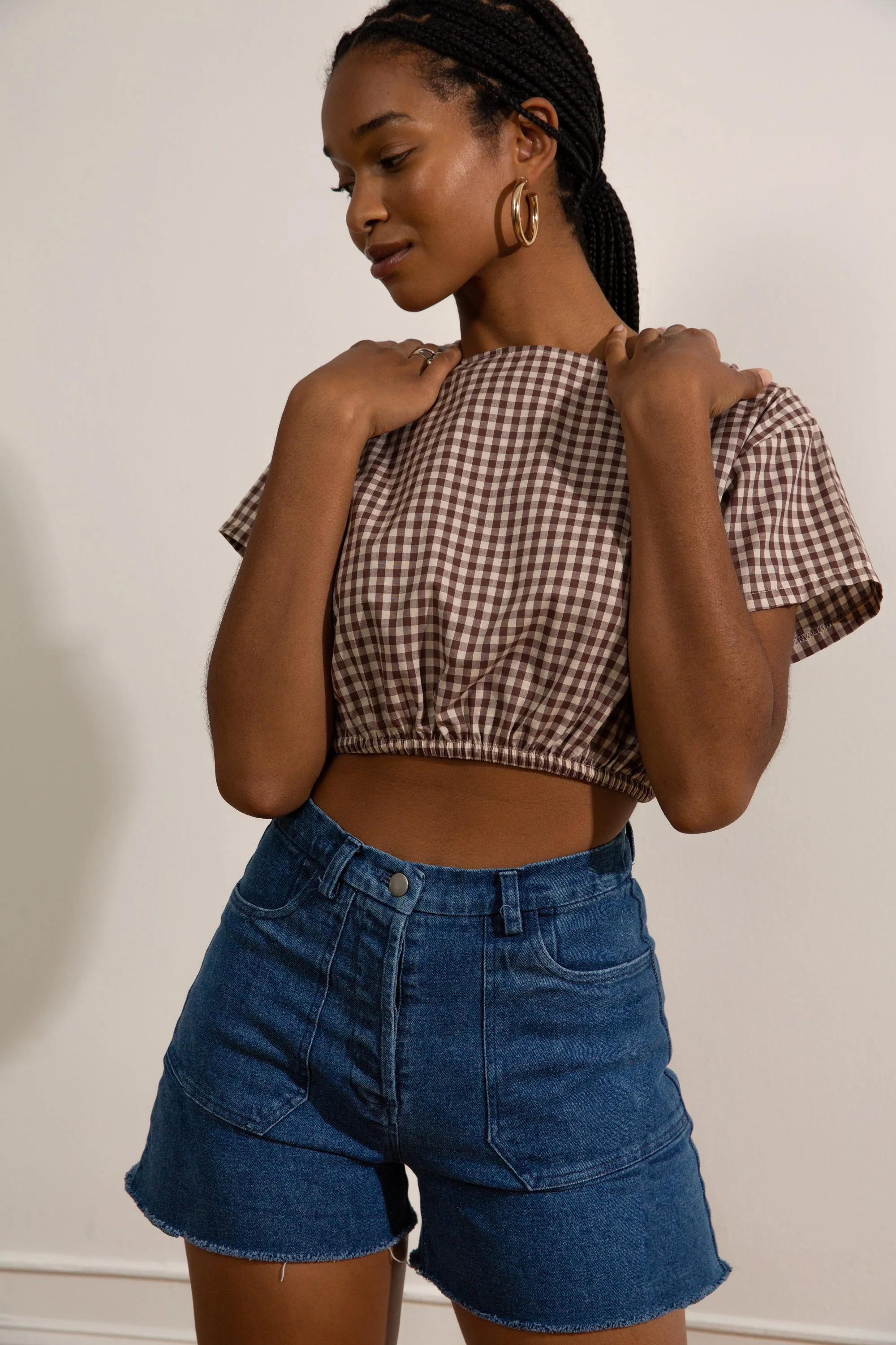 Simone High Waist Shorts - Washed Indigo - Image 2