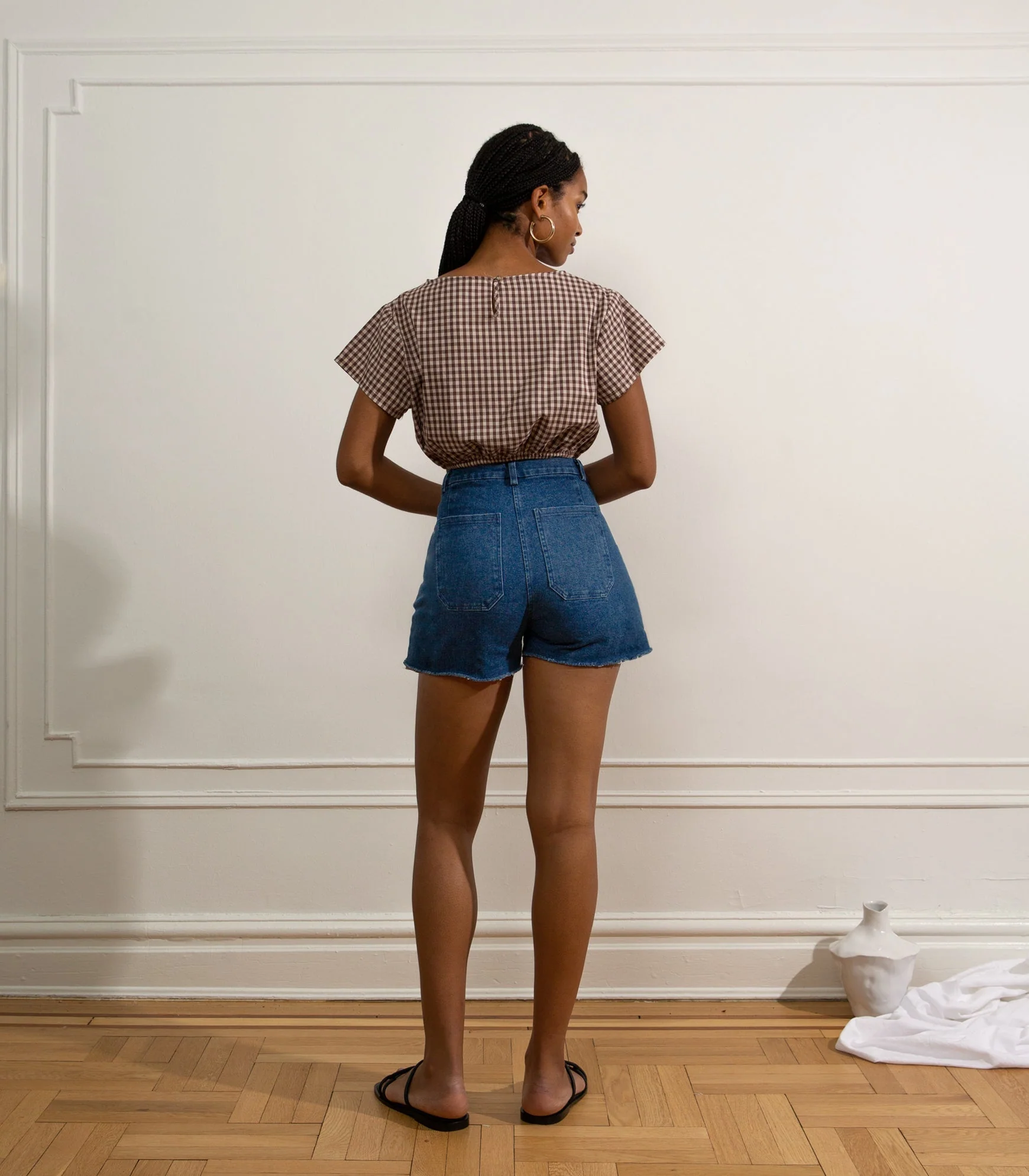 Simone High Waist Shorts - Washed Indigo - Image 3