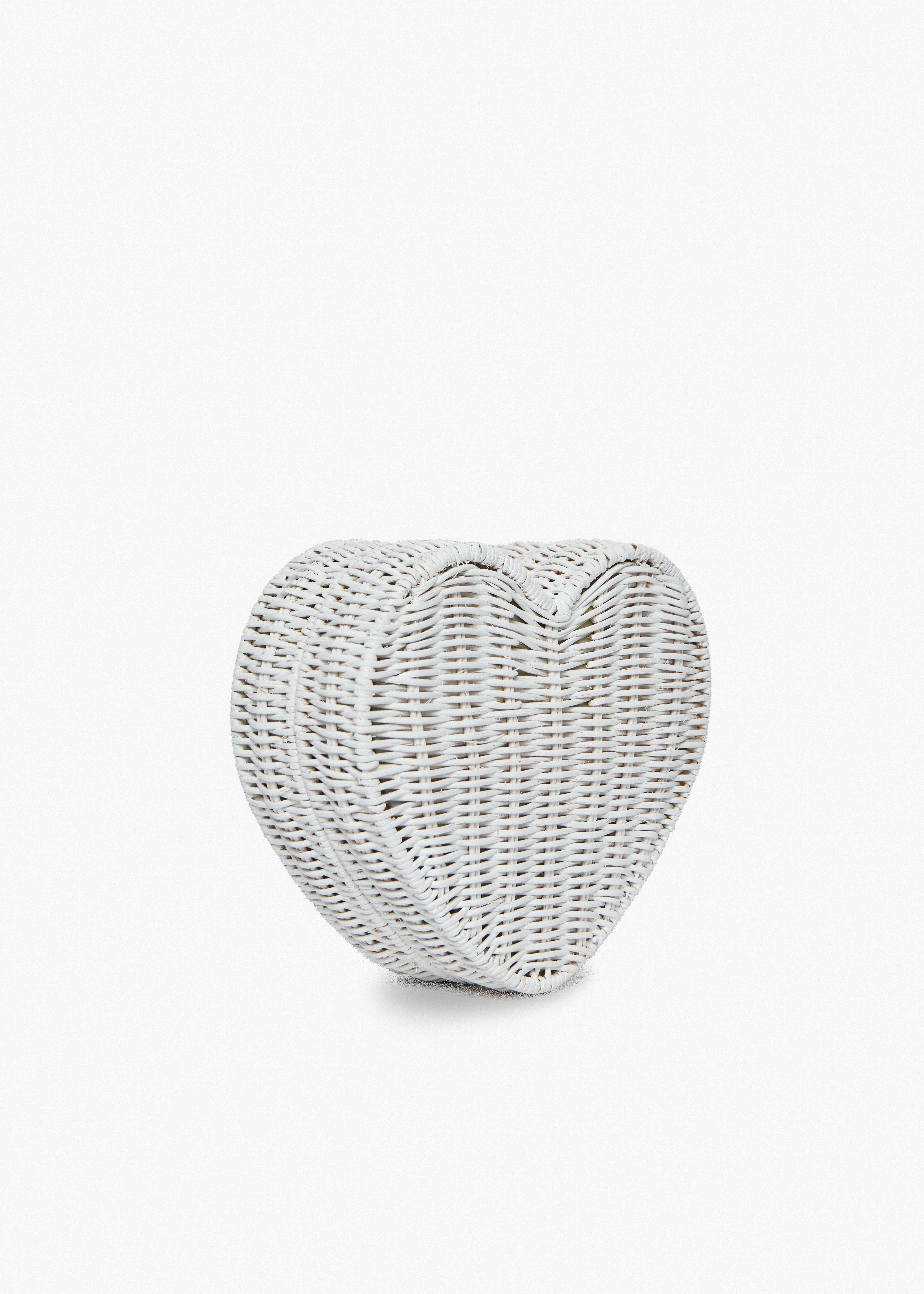 Sisal Heart Wicker Straw Clutch Bag - Image 3