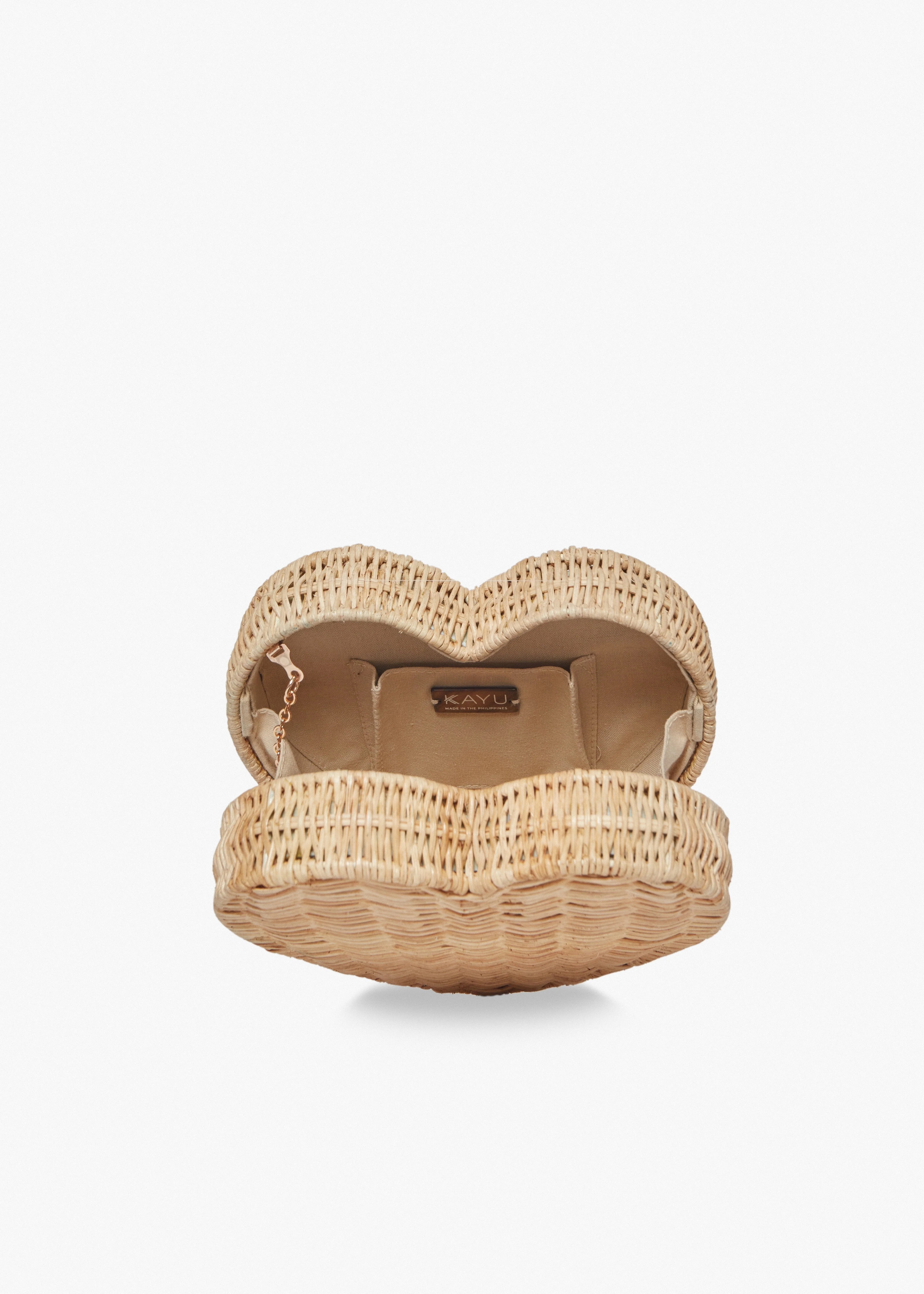 Sisal Heart Wicker Straw Clutch Bag - Image 2