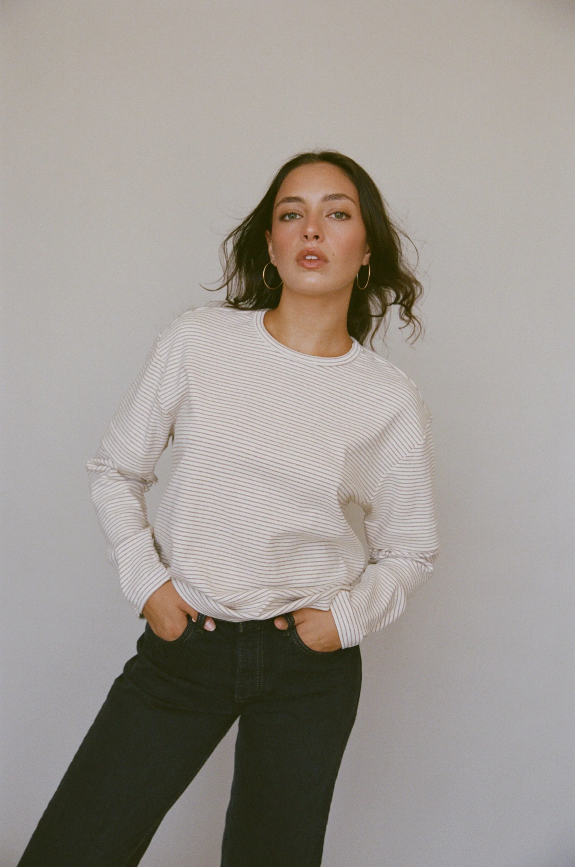 Skate Long Sleeve - Ecru Stripe - Image 7