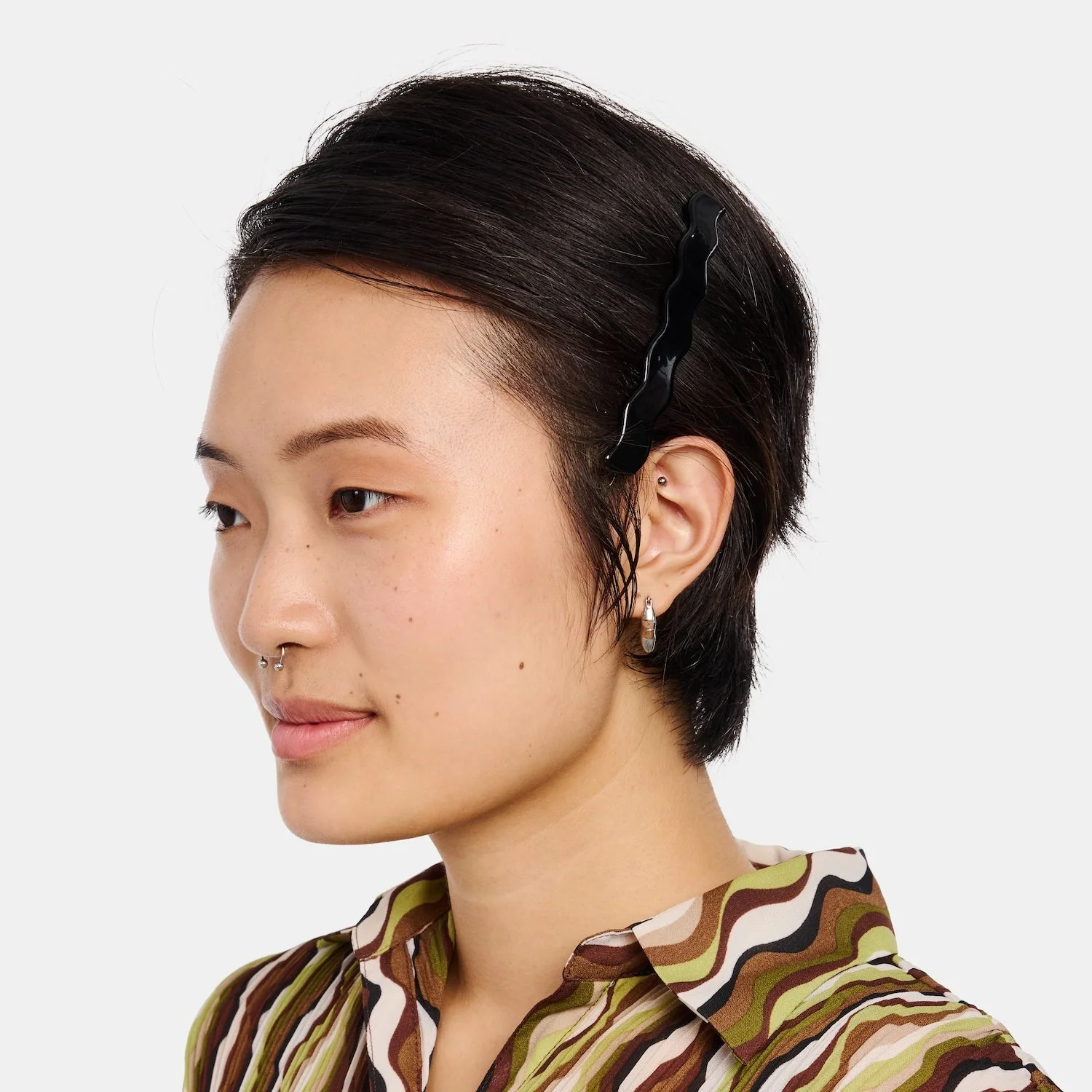 Skinny Wave Barette - Black - Image 2