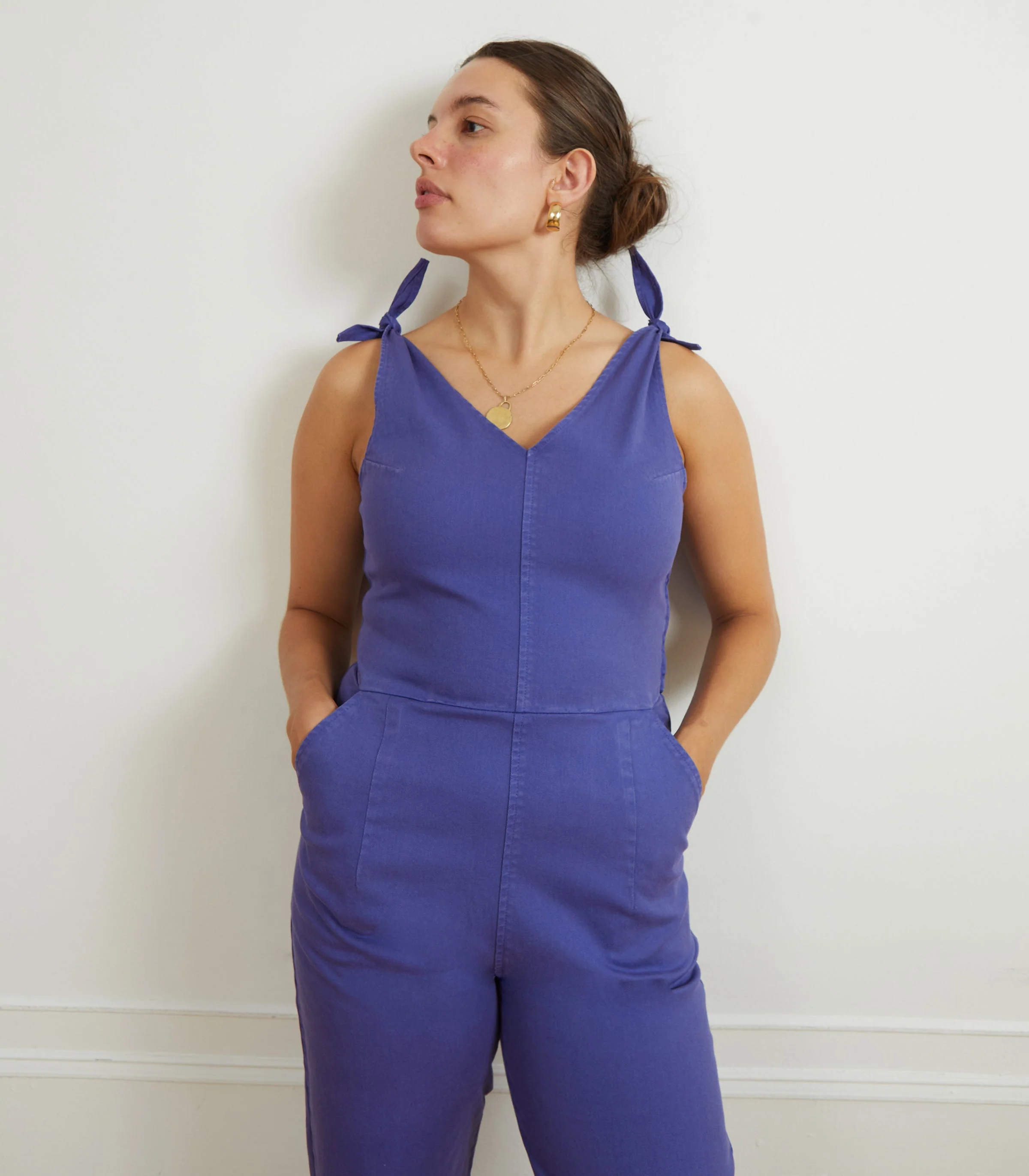 Slate Tie Strap Coveralls - Violet - Image 3