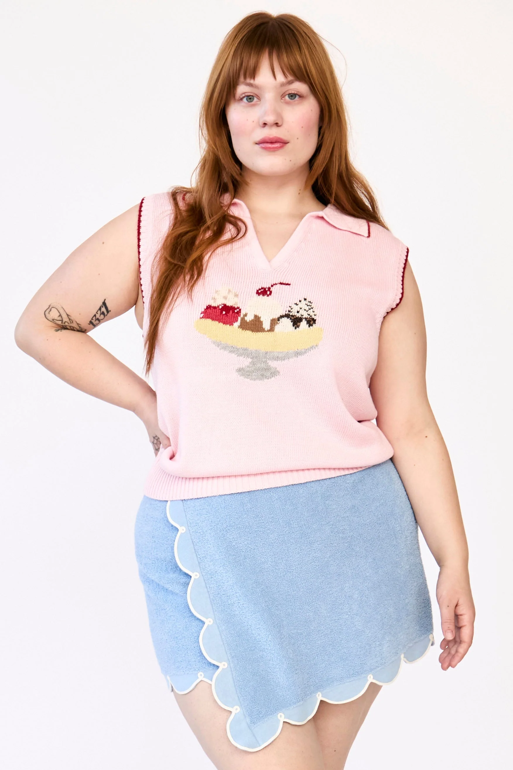 Split Sleeveless Polo
