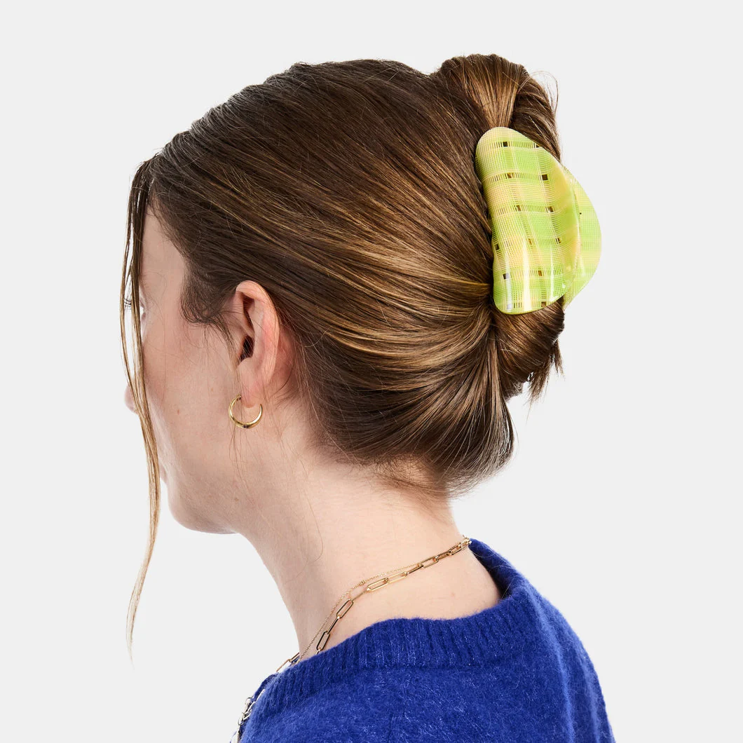 Suki Claw - Lime + Cream Plaid - Image 2