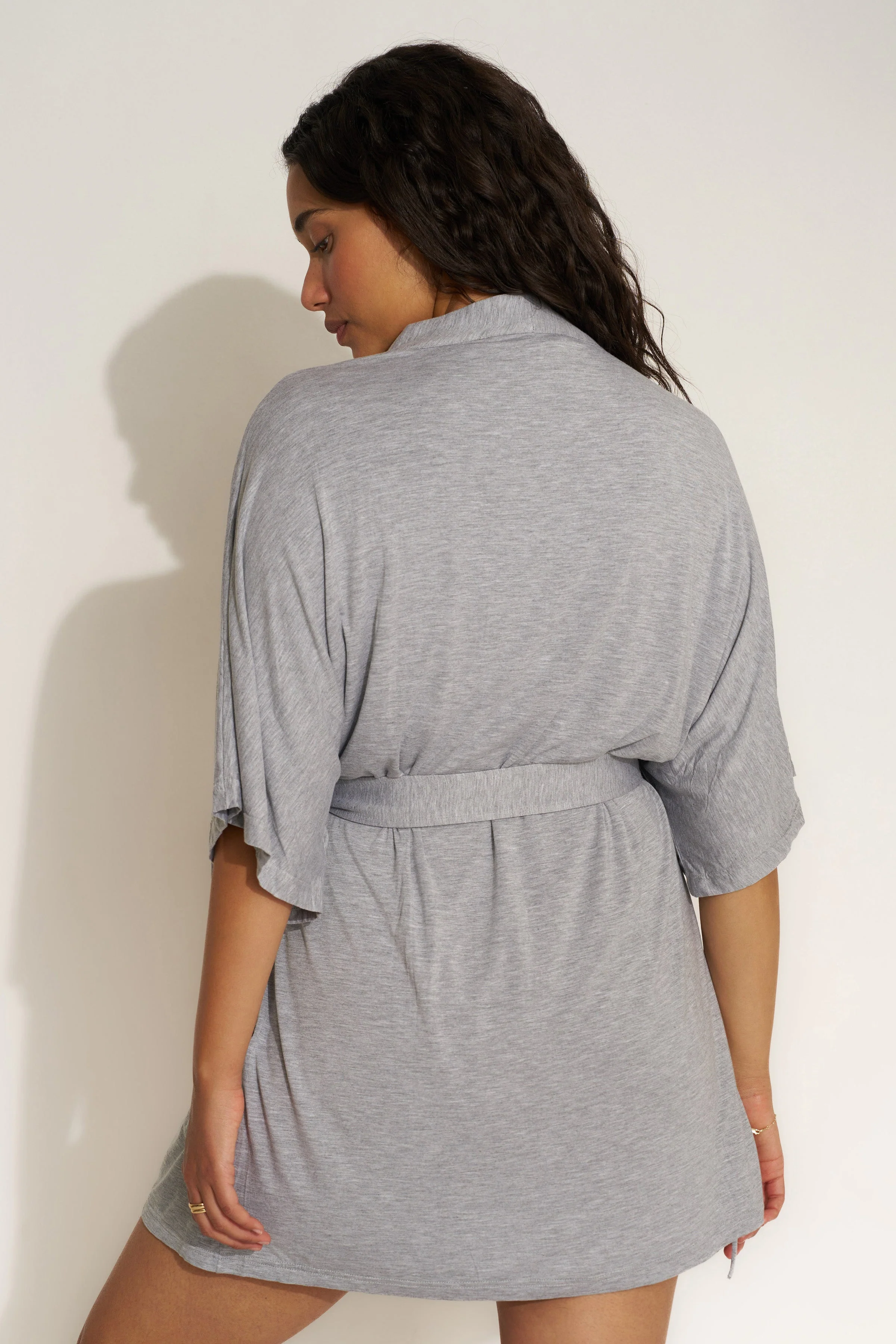The Jersey Short Robe - Heather Grey - Image 10