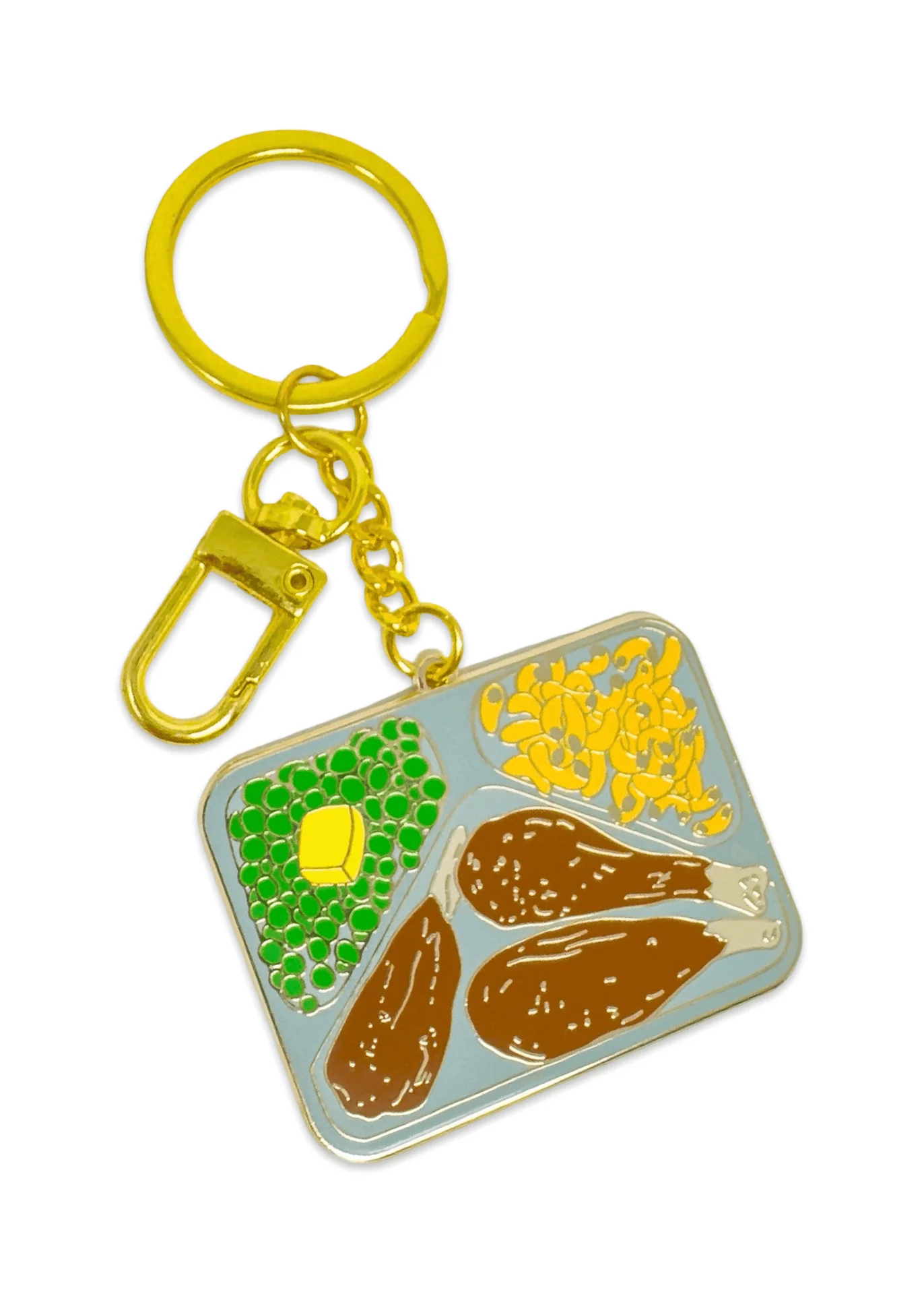 TV Dinner Enamel Bag Charm & Keychain