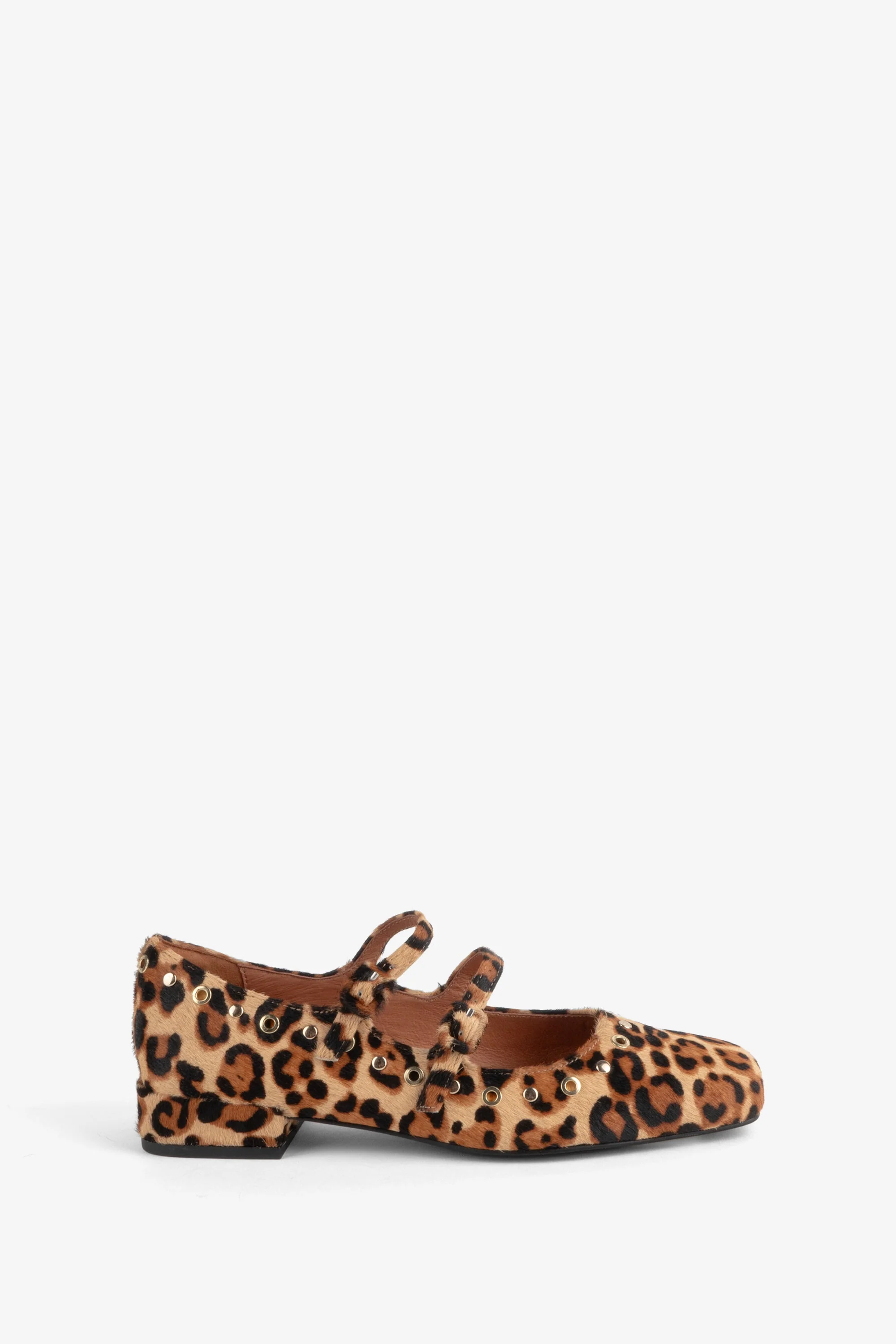 Venezuela Double Strap Cowhide Mary Jane - Leopard - Image 5