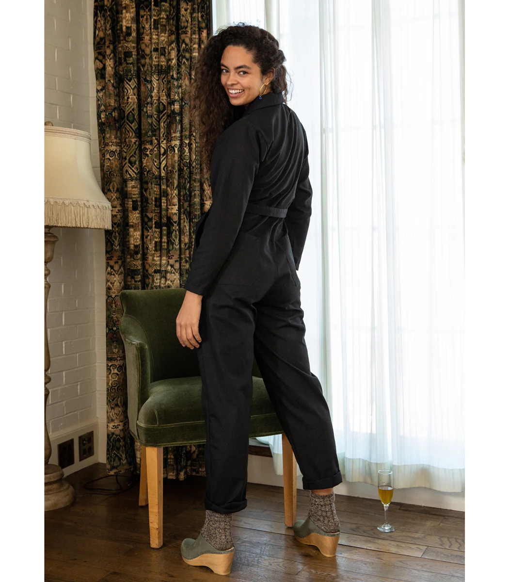 Wallis Long Sleeve Zip Jumpsuit - Black - Image 10