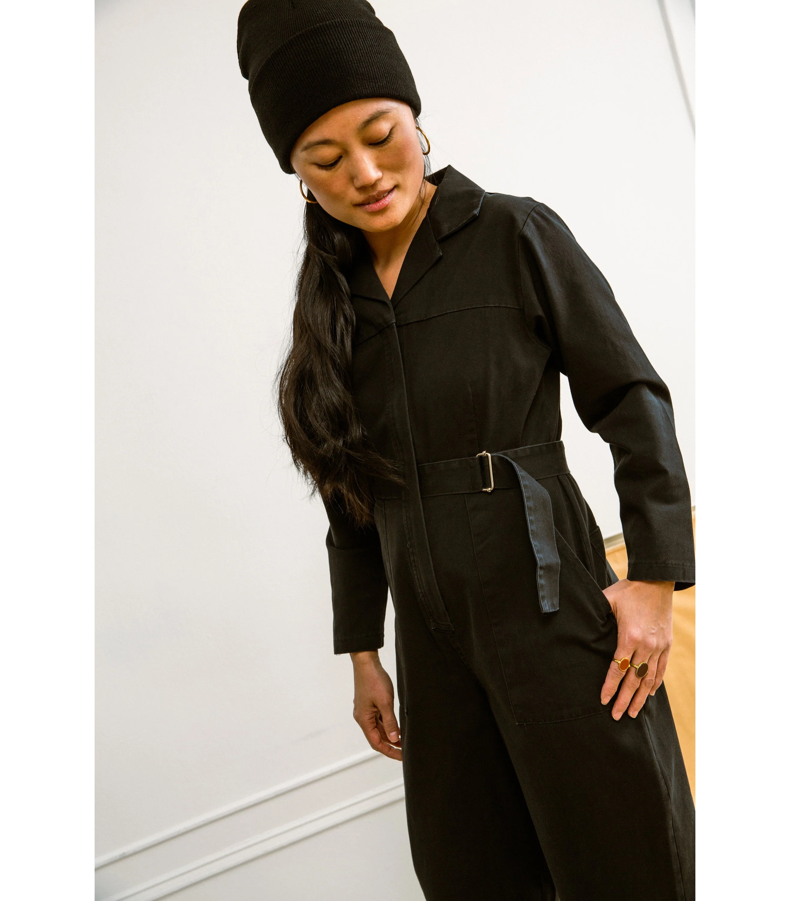 Wallis Long Sleeve Zip Jumpsuit - Black - Image 4
